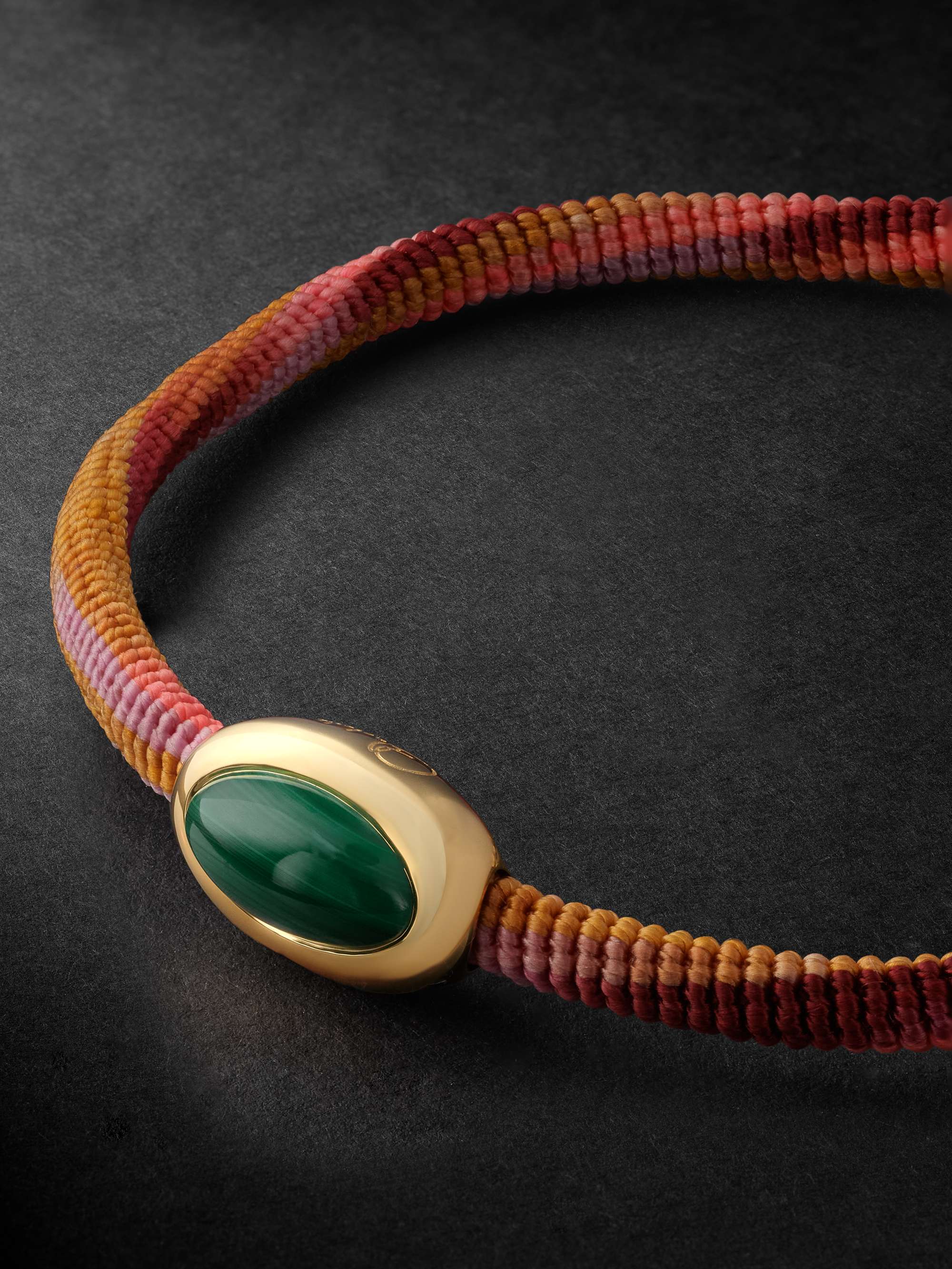 OLE LYNGGAARD COPENHAGEN Life Gold, Malachite and Cord Bracelet