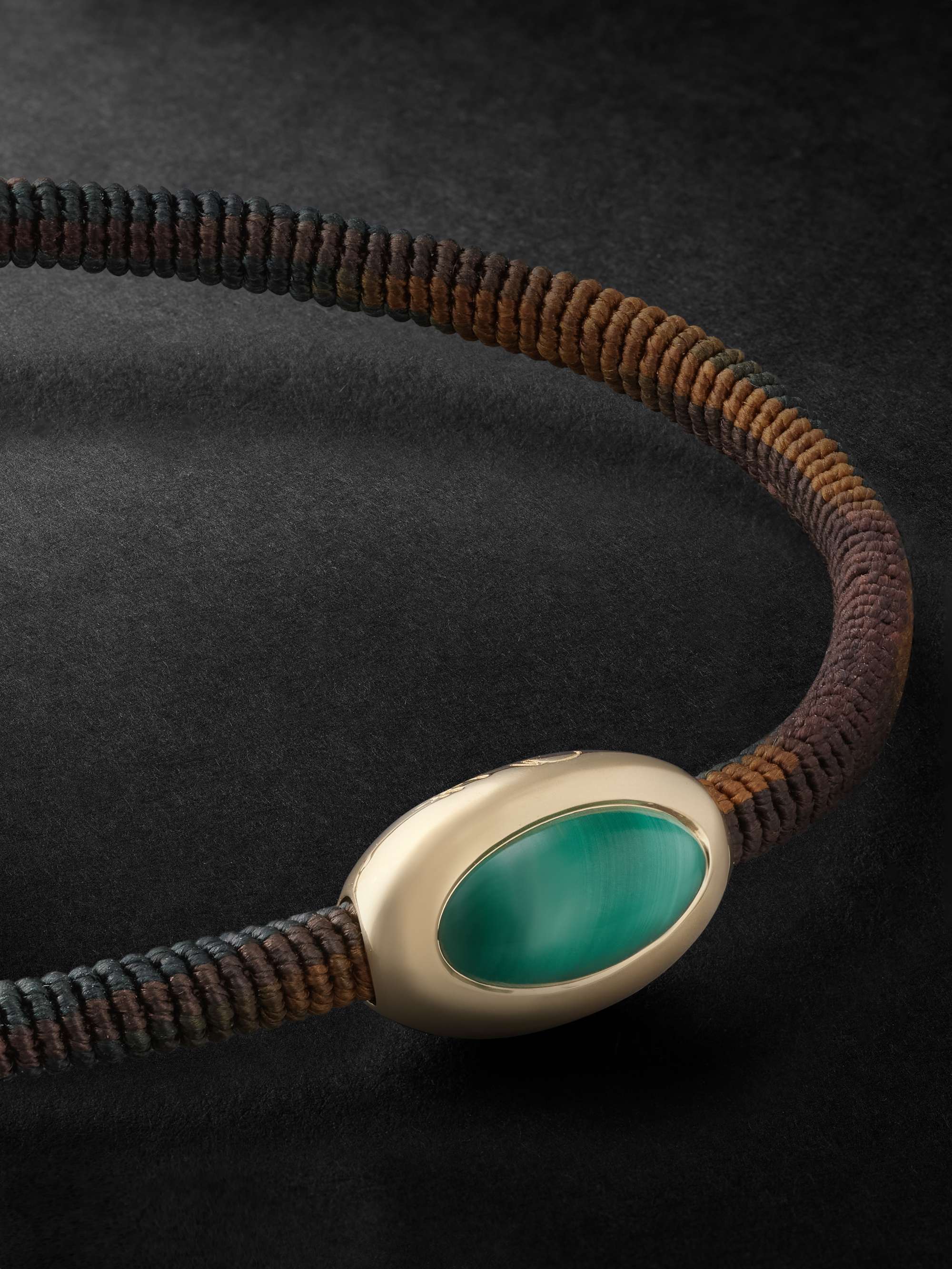 OLE LYNGGAARD COPENHAGEN Life Gold, Malachite and Cord Bracelet