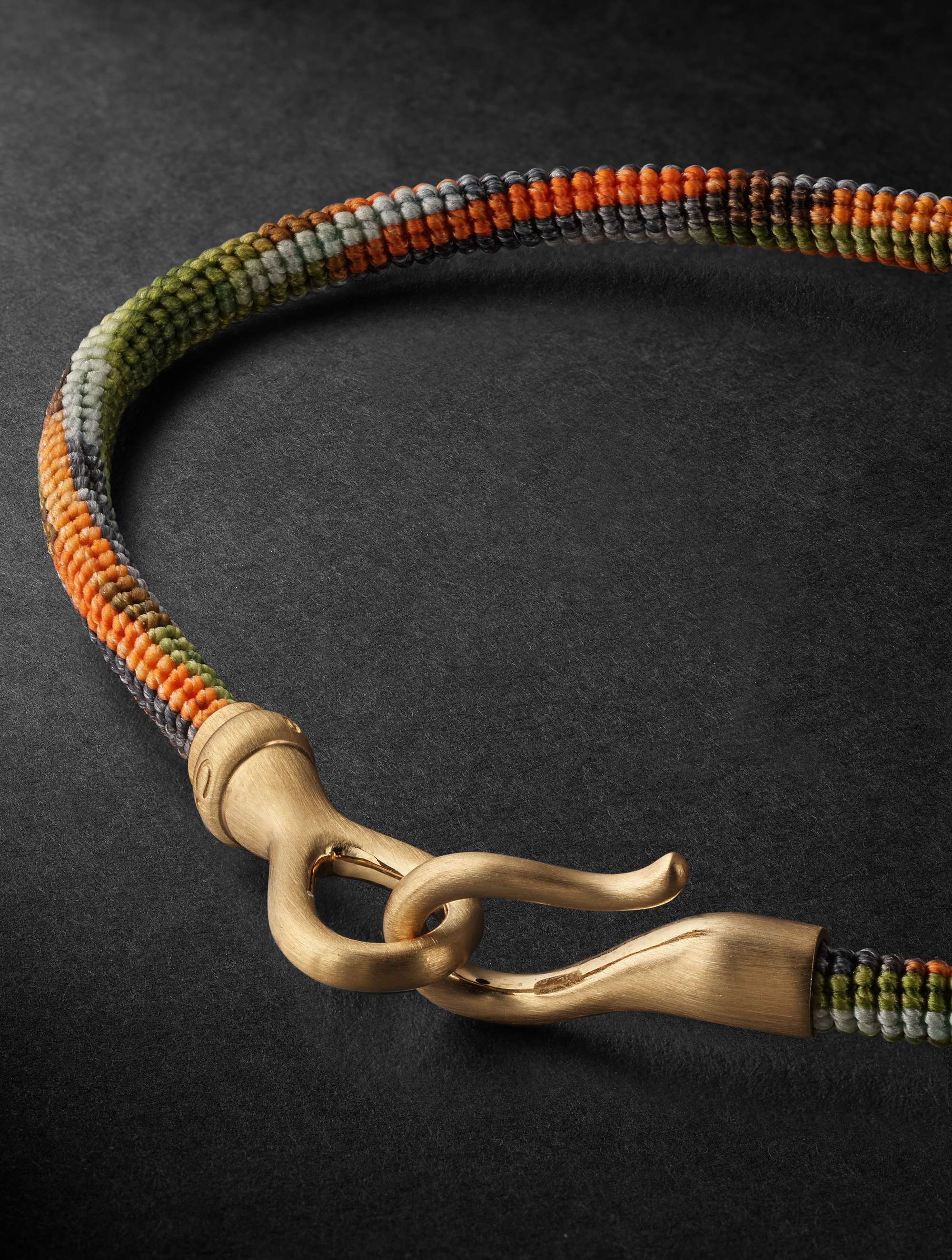 OLE LYNGGAARD COPENHAGEN Life Gold, Malachite and Cord Bracelet