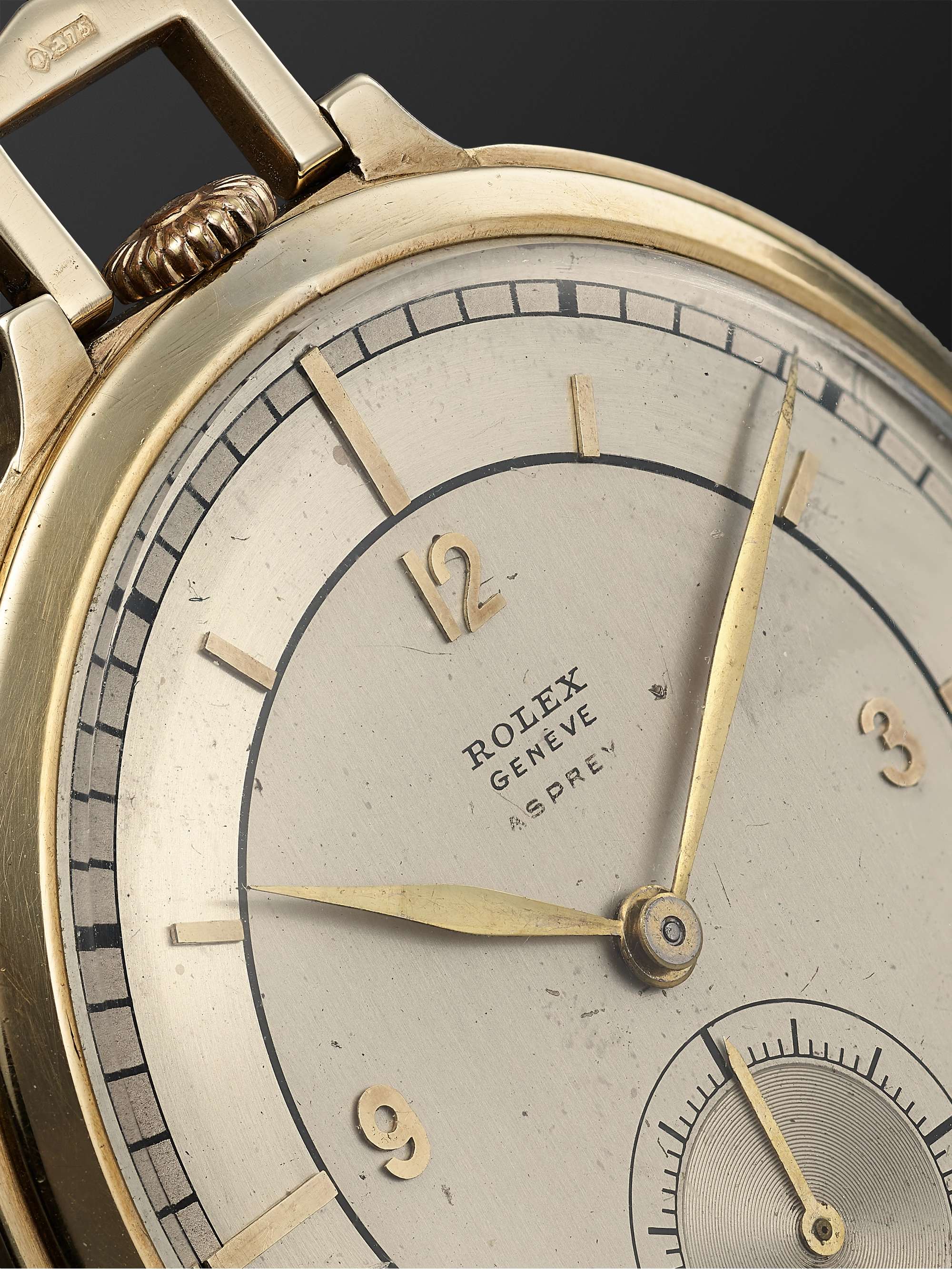 WIND VINTAGE Vintage 1948 Rolex for Asprey Hand-Wound 9-Karat Gold Pocketwatch, Ref. No. 2795