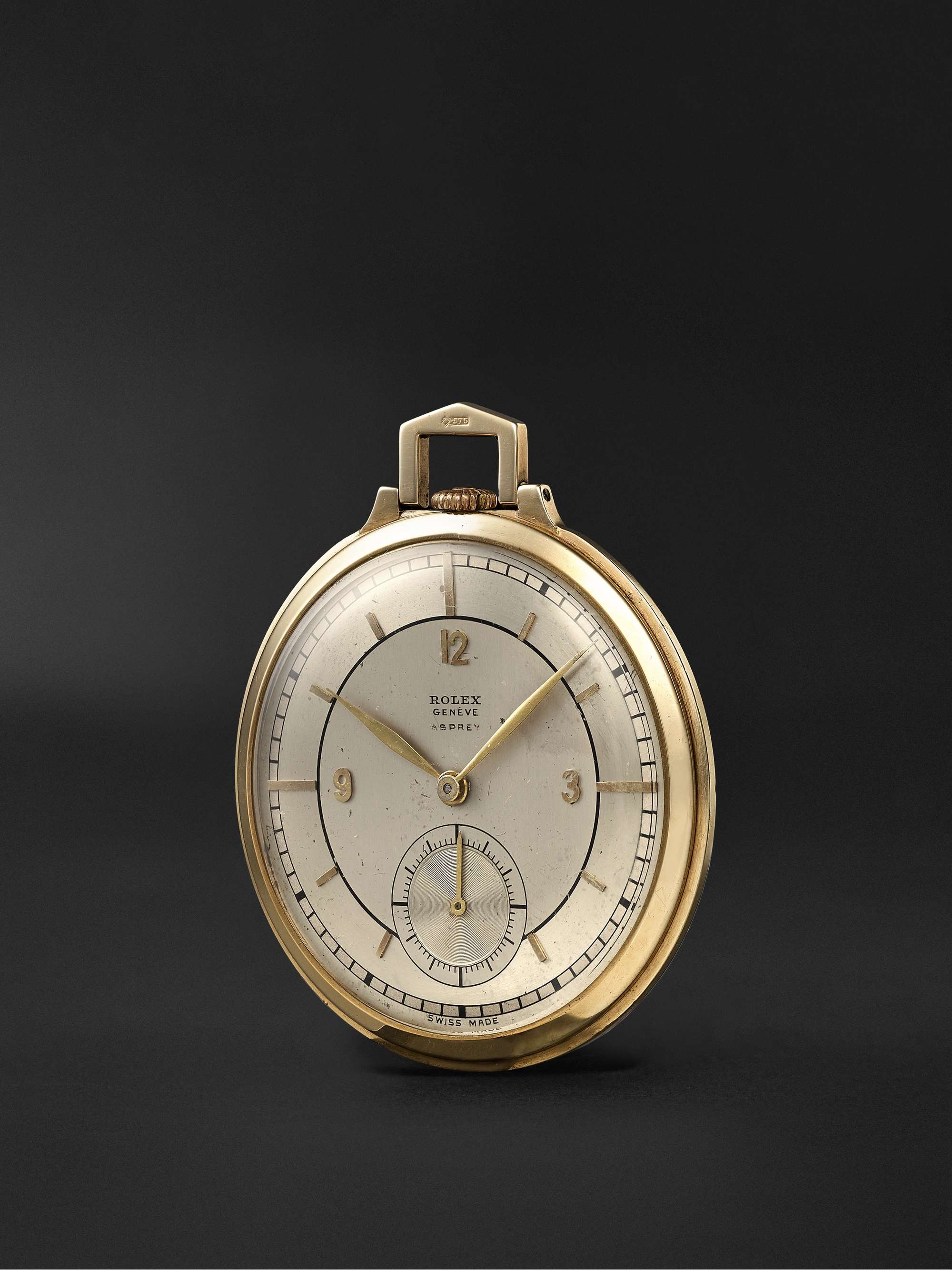 WIND VINTAGE Vintage 1948 Rolex for Asprey Hand-Wound 9-Karat Gold Pocketwatch, Ref. No. 2795