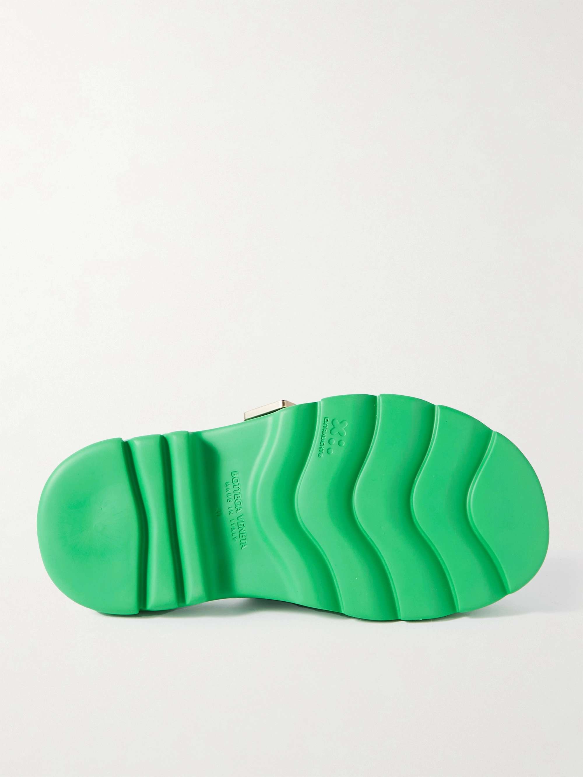 BOTTEGA VENETA Bomber Webbing-Trimmed Shell and Leather Sandals