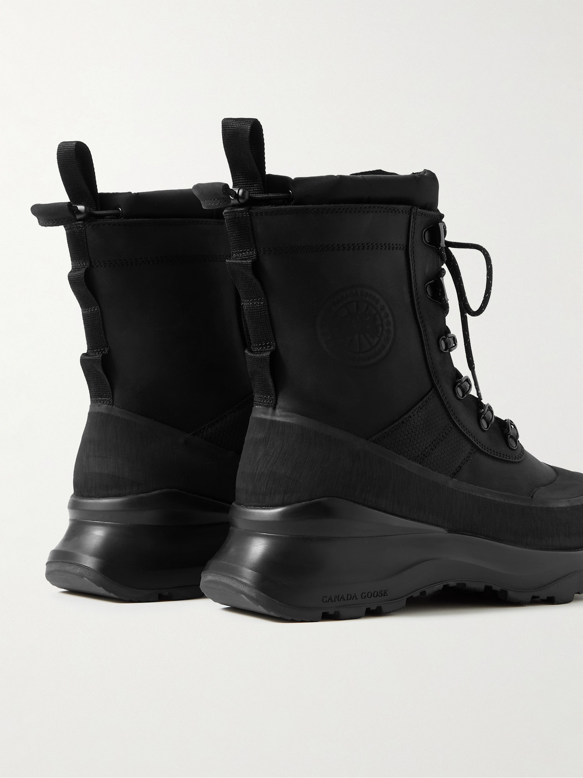 Shop Canada Goose Armstrong Rubber-trimmed Nubuck Boots In Black