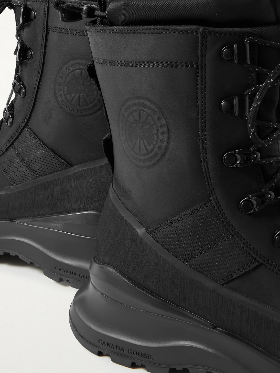 Shop Canada Goose Armstrong Rubber-trimmed Nubuck Boots In Black