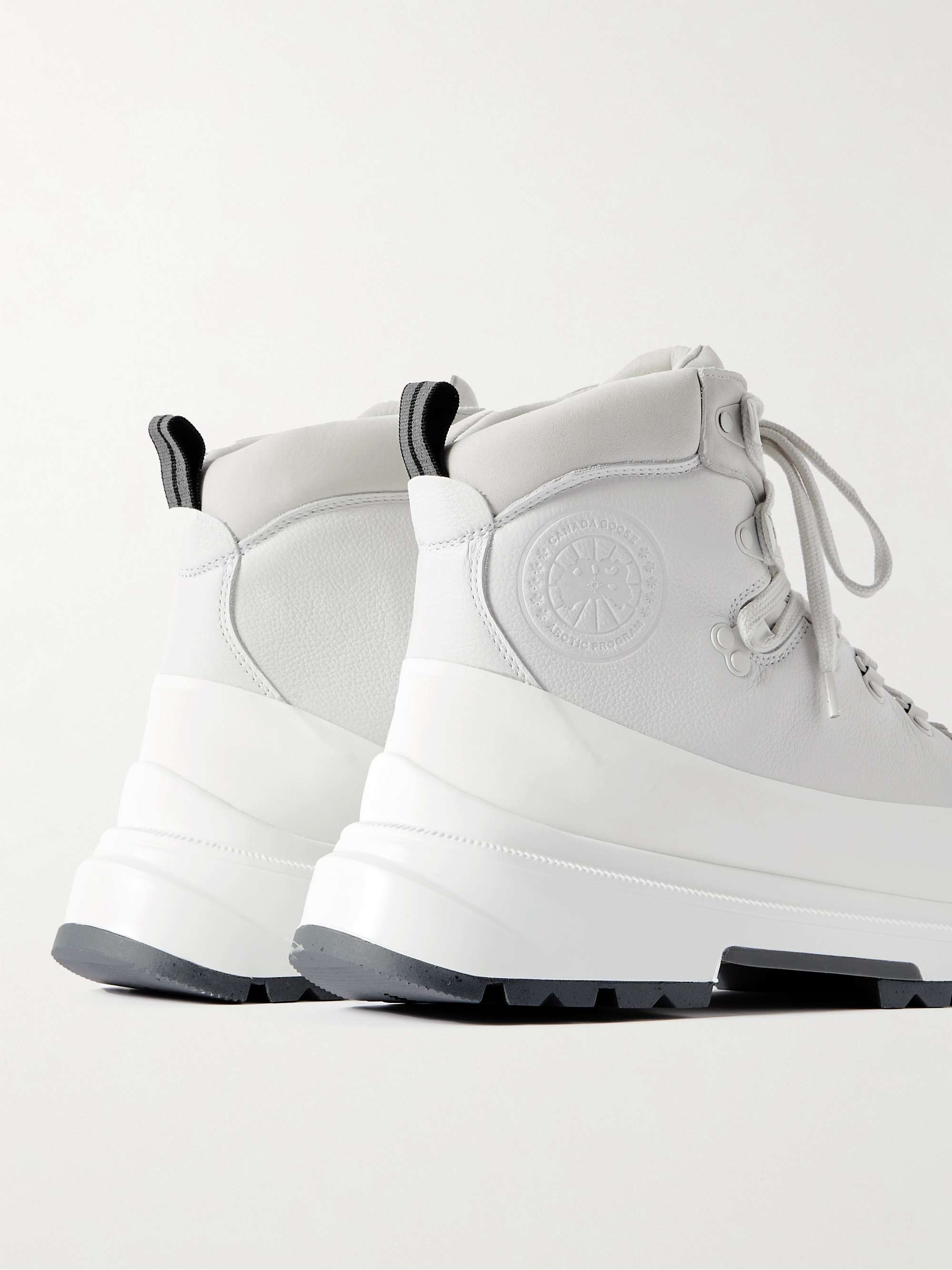 CANADA GOOSE Journey Rubber and Nubuck-Trimmed Full-Grain Leather Hiking Boots
