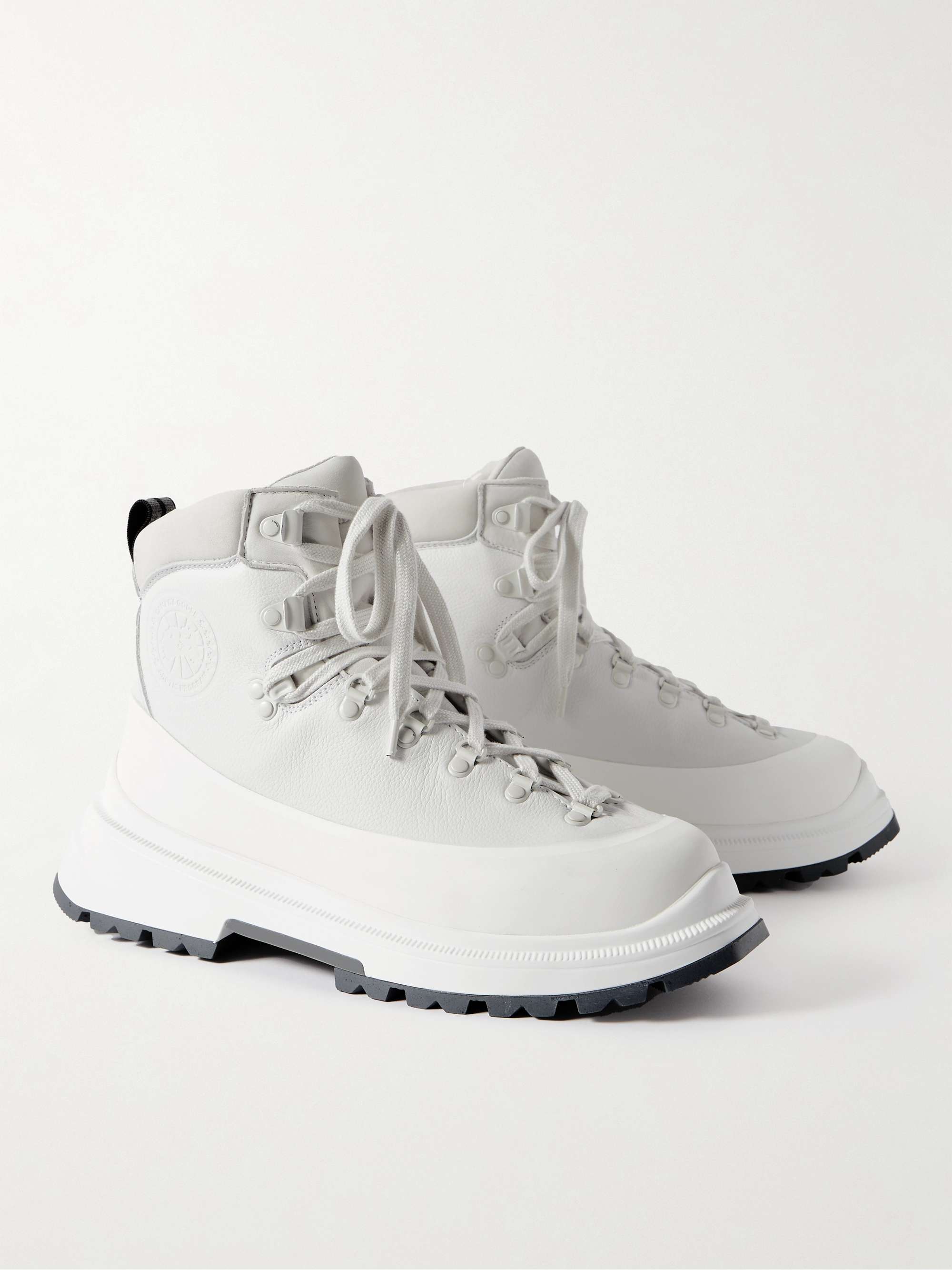 CANADA GOOSE Journey Rubber and Nubuck-Trimmed Full-Grain Leather Hiking Boots