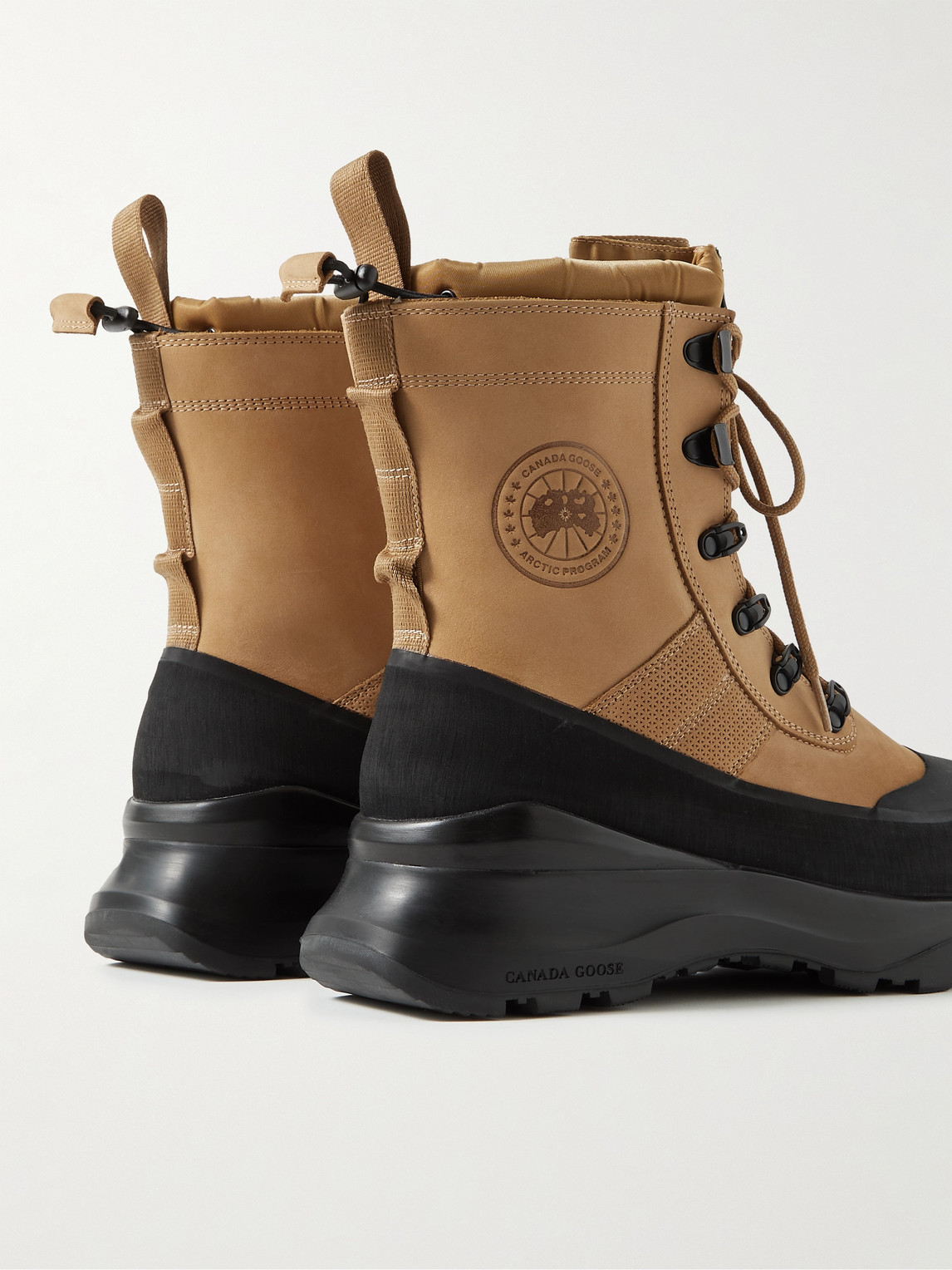 Shop Canada Goose Armstrong Rubber-trimmed Nubuck Boots In Brown