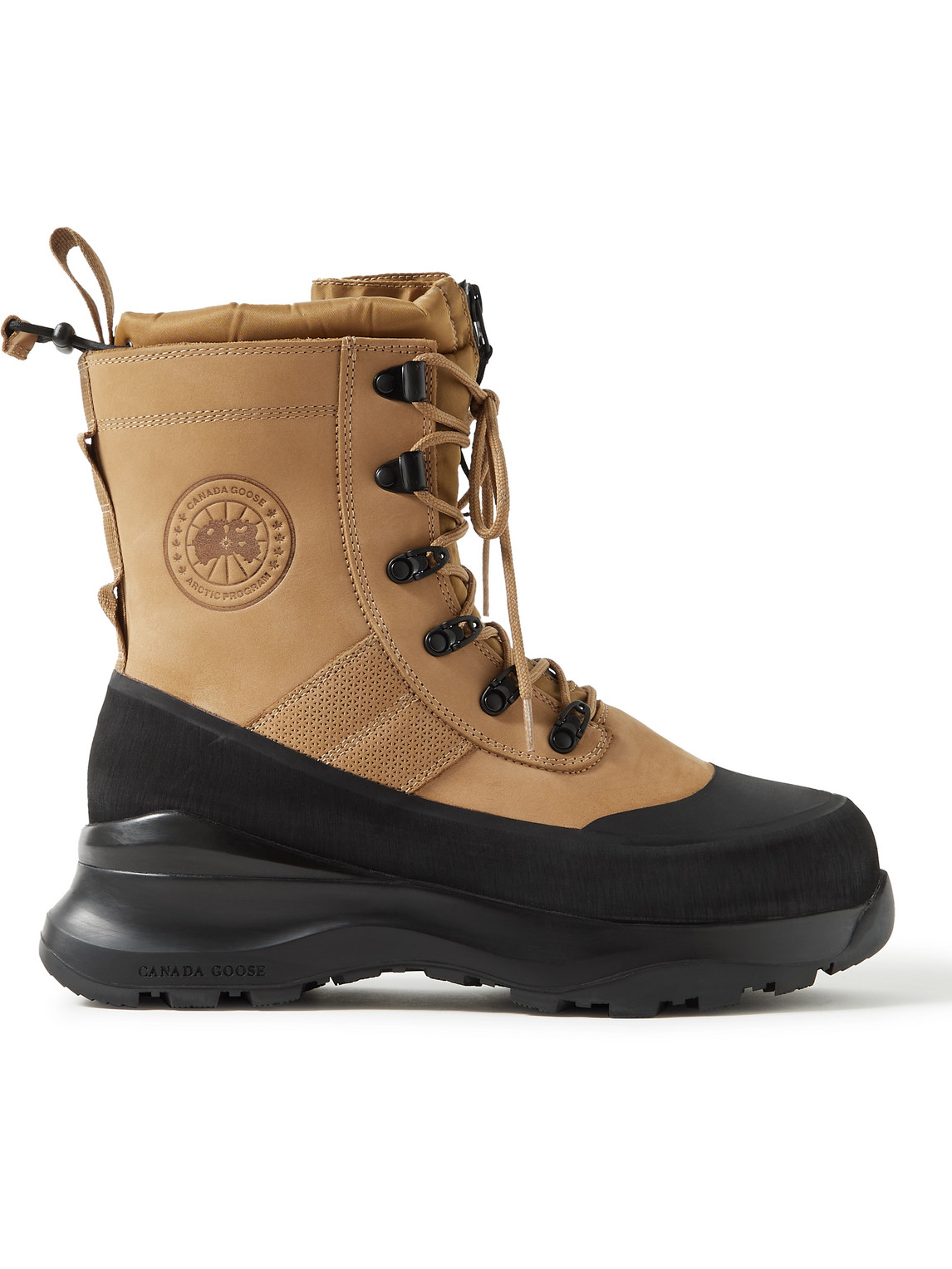 Shop Canada Goose Armstrong Rubber-trimmed Nubuck Boots In Brown