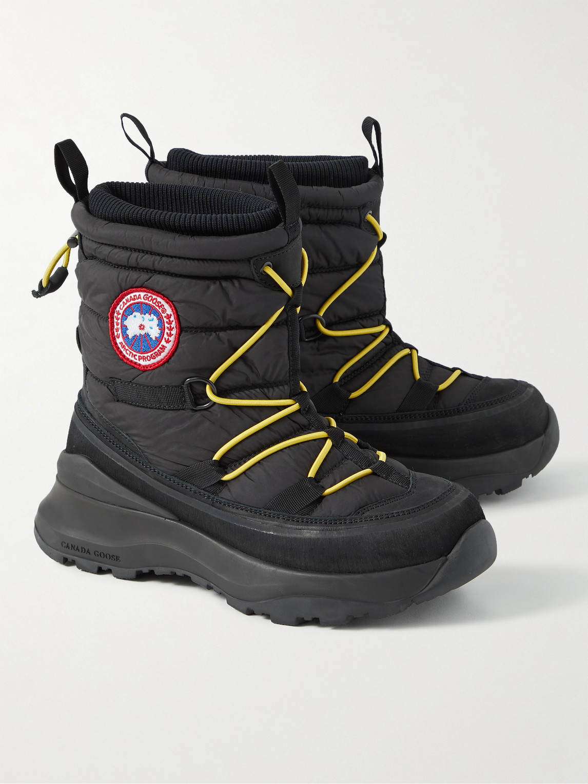 Shop Canada Goose Toronto Suede-trimmed Quilted Shell Boots In Black