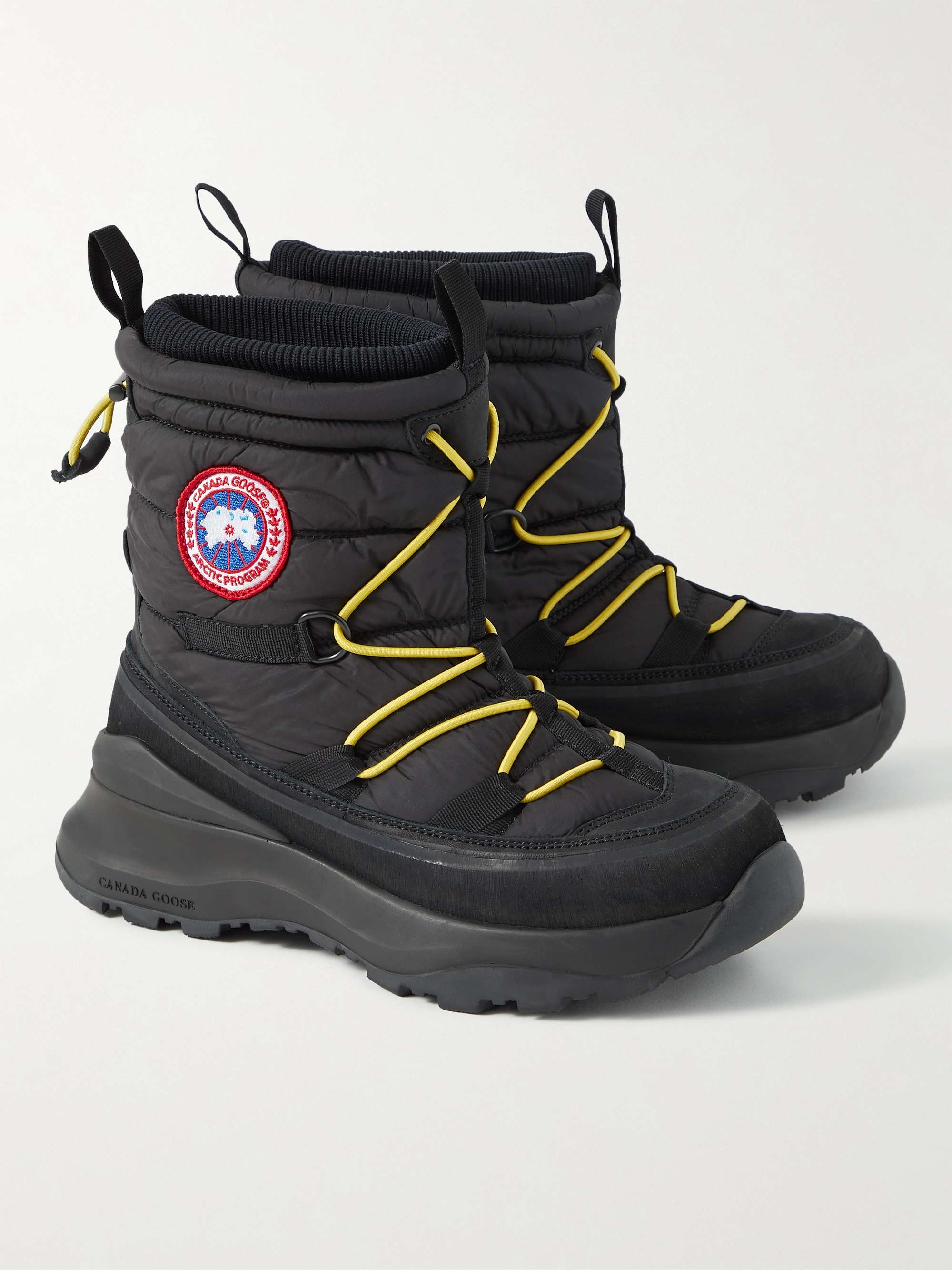 CANADA GOOSE Toronto Suede-Trimmed Quilted Shell Boots