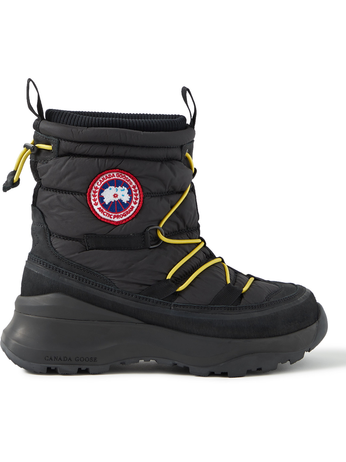 Shop Canada Goose Toronto Suede-trimmed Quilted Shell Boots In Black