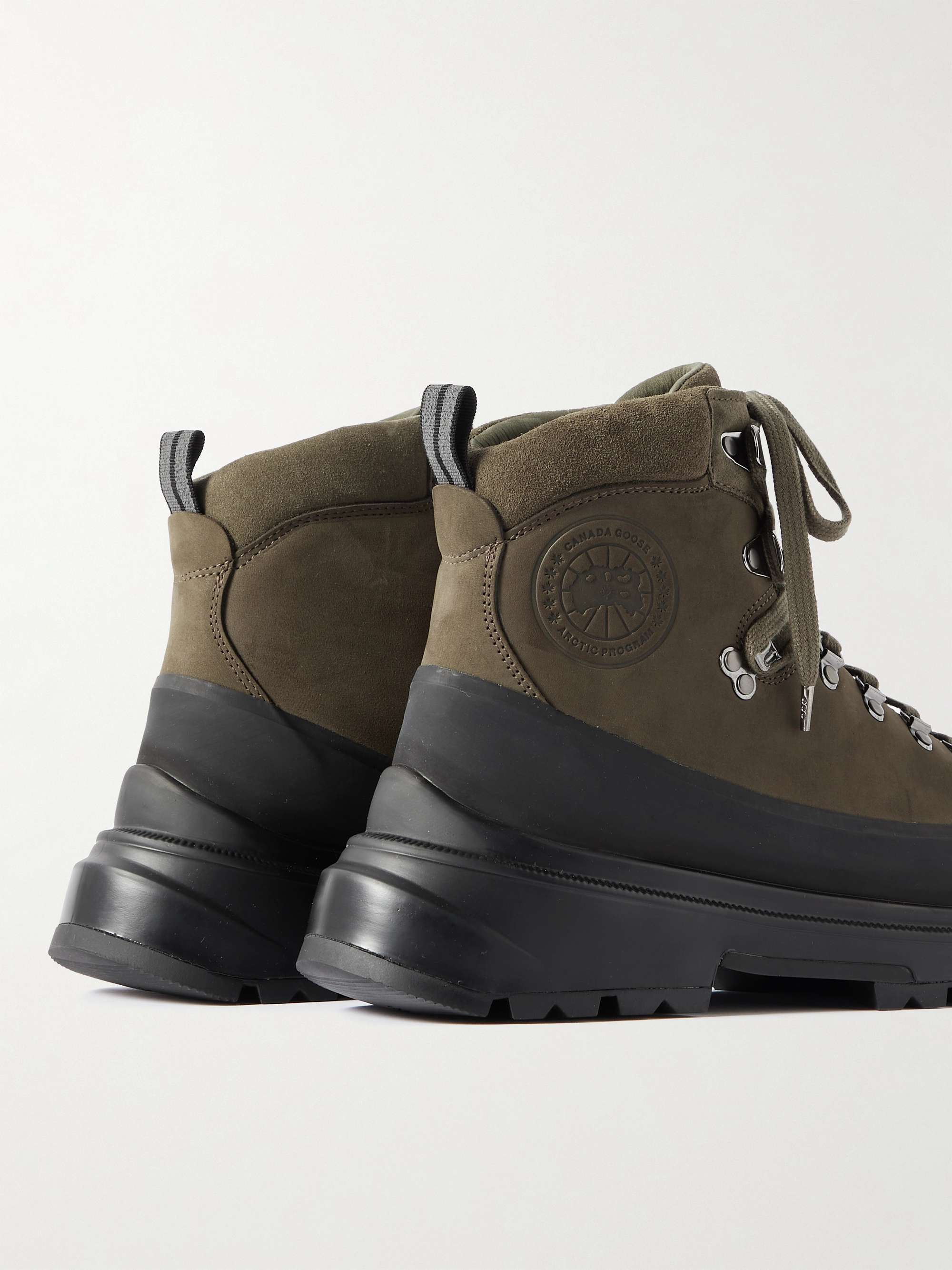 CANADA GOOSE Journey Rubber and Nubuck-Trimmed Full-Grain Leather Hiking Boots