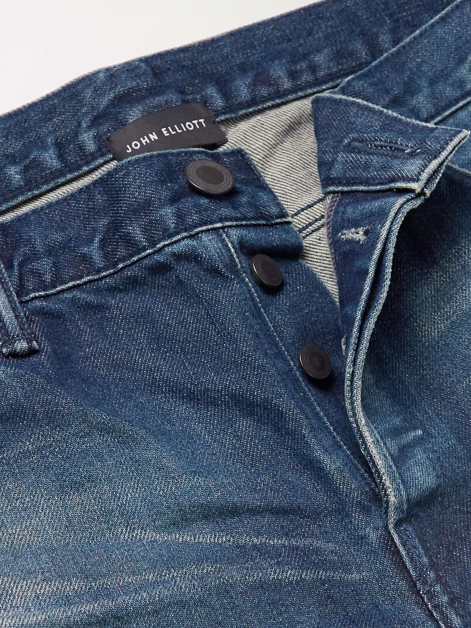 JOHN ELLIOTT The Cast 2 Distressed Stretch-Denim Straight-Leg Jeans
