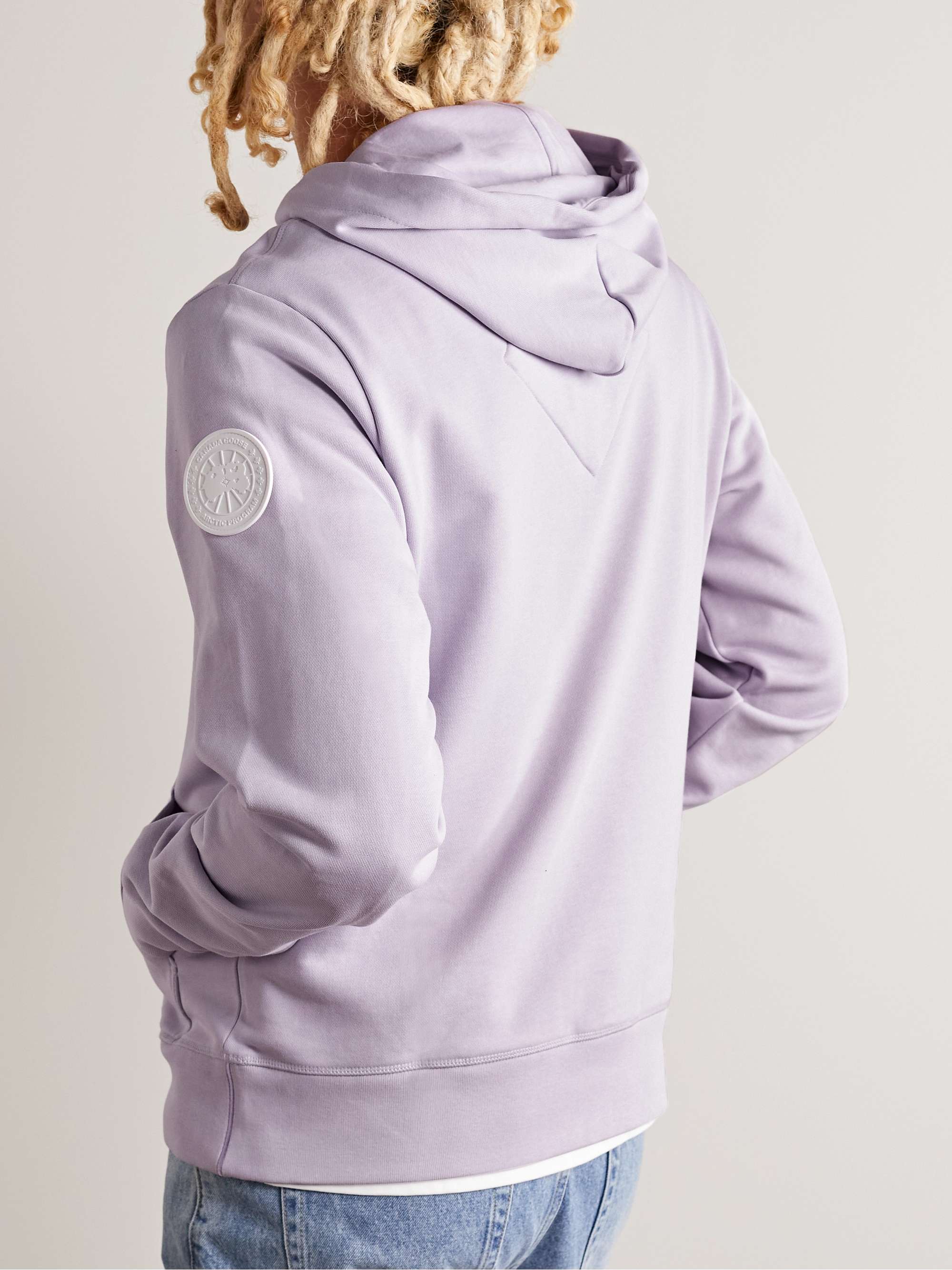 CANADA GOOSE Huron Logo-Appliquéd Cotton-Jersey Hoodie