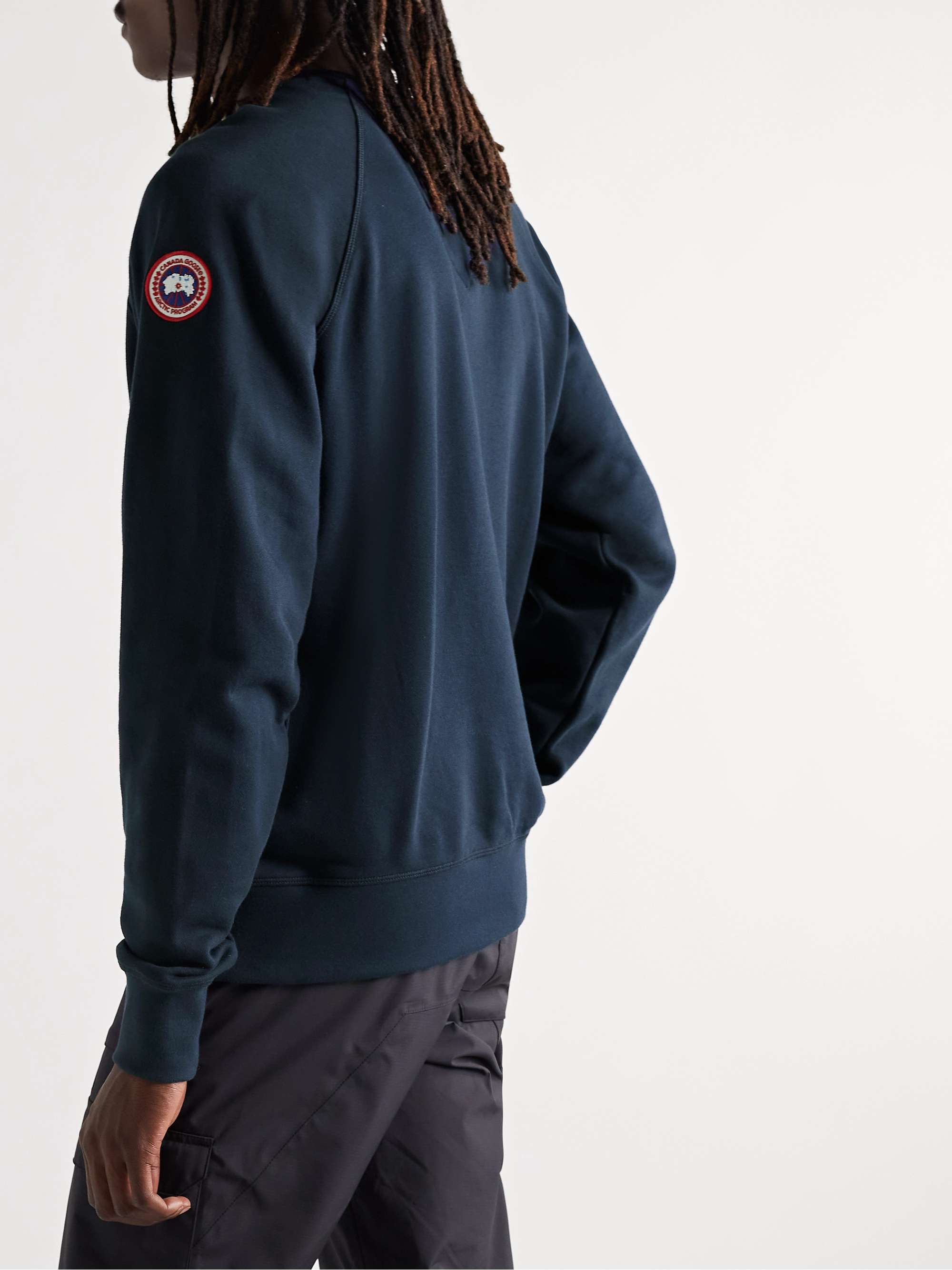 CANADA GOOSE Huron Logo-Appliquéd Cotton-Jersey Sweatshirt