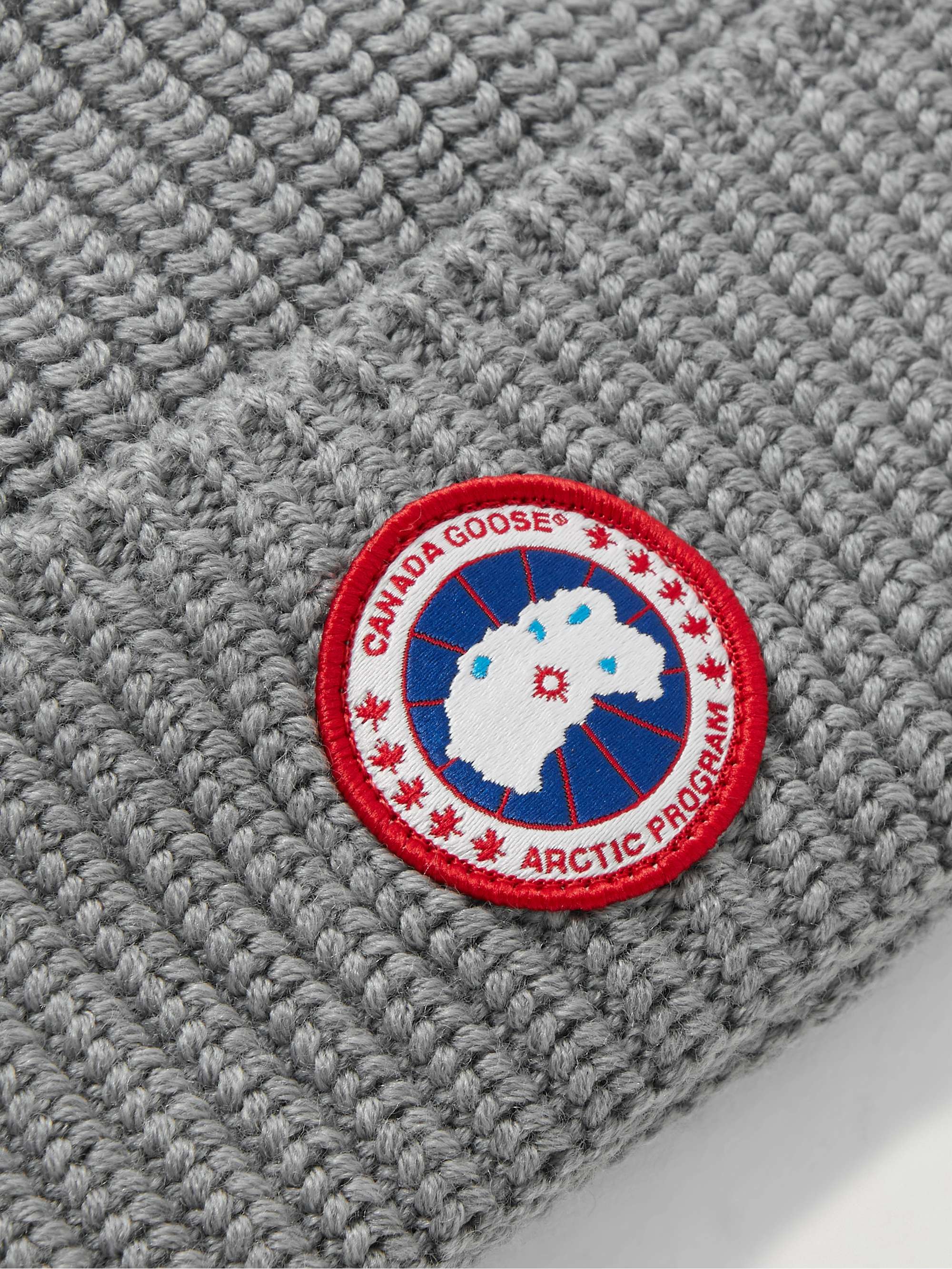 CANADA GOOSE Logo-Appliquéd Ribbed Wool Beanie