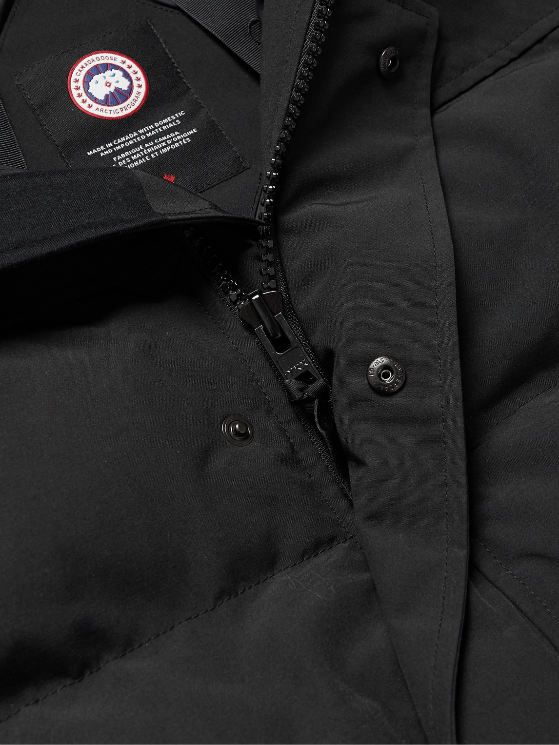 Shop Canada Goose Macmillan Logo-appliquéd Quilted Shell Hooded Down Parka In Black
