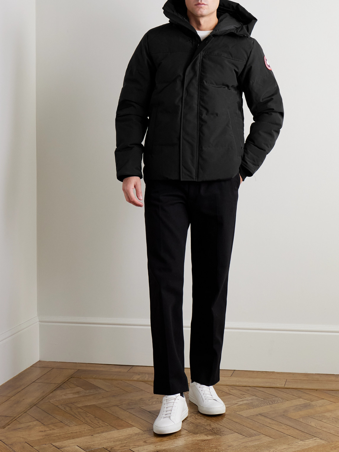 Shop Canada Goose Macmillan Logo-appliquéd Quilted Shell Hooded Down Parka In Black