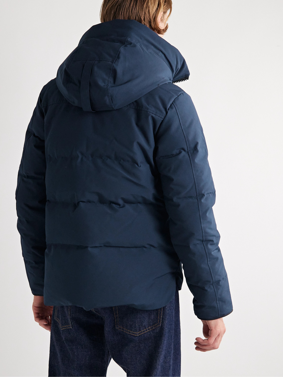 Shop Canada Goose Macmillan Logo-appliquéd Quilted Shell Hooded Down Parka In Blue