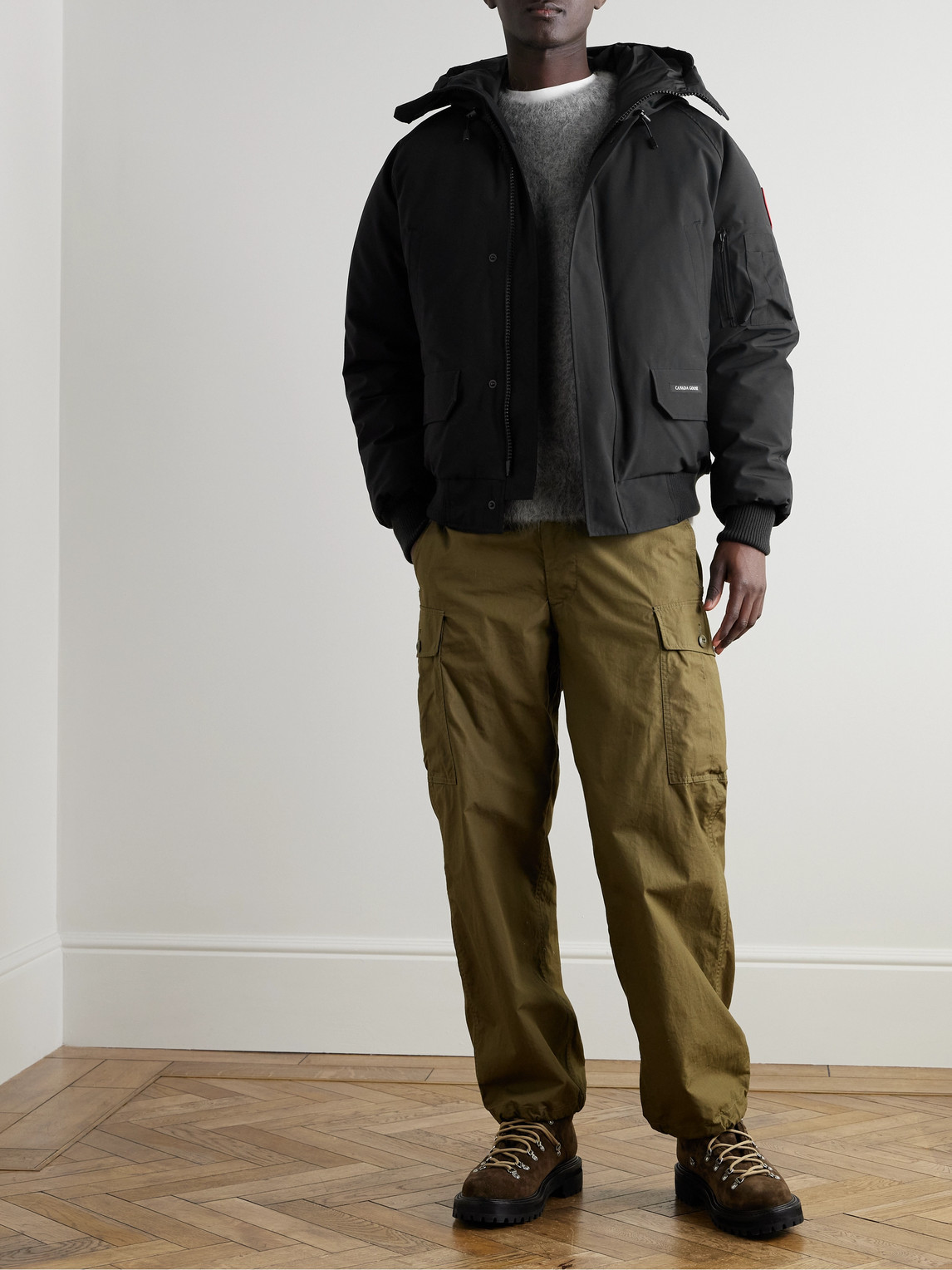 Canada Goose Chilliwack Padded Down Bomber Jacket In Black