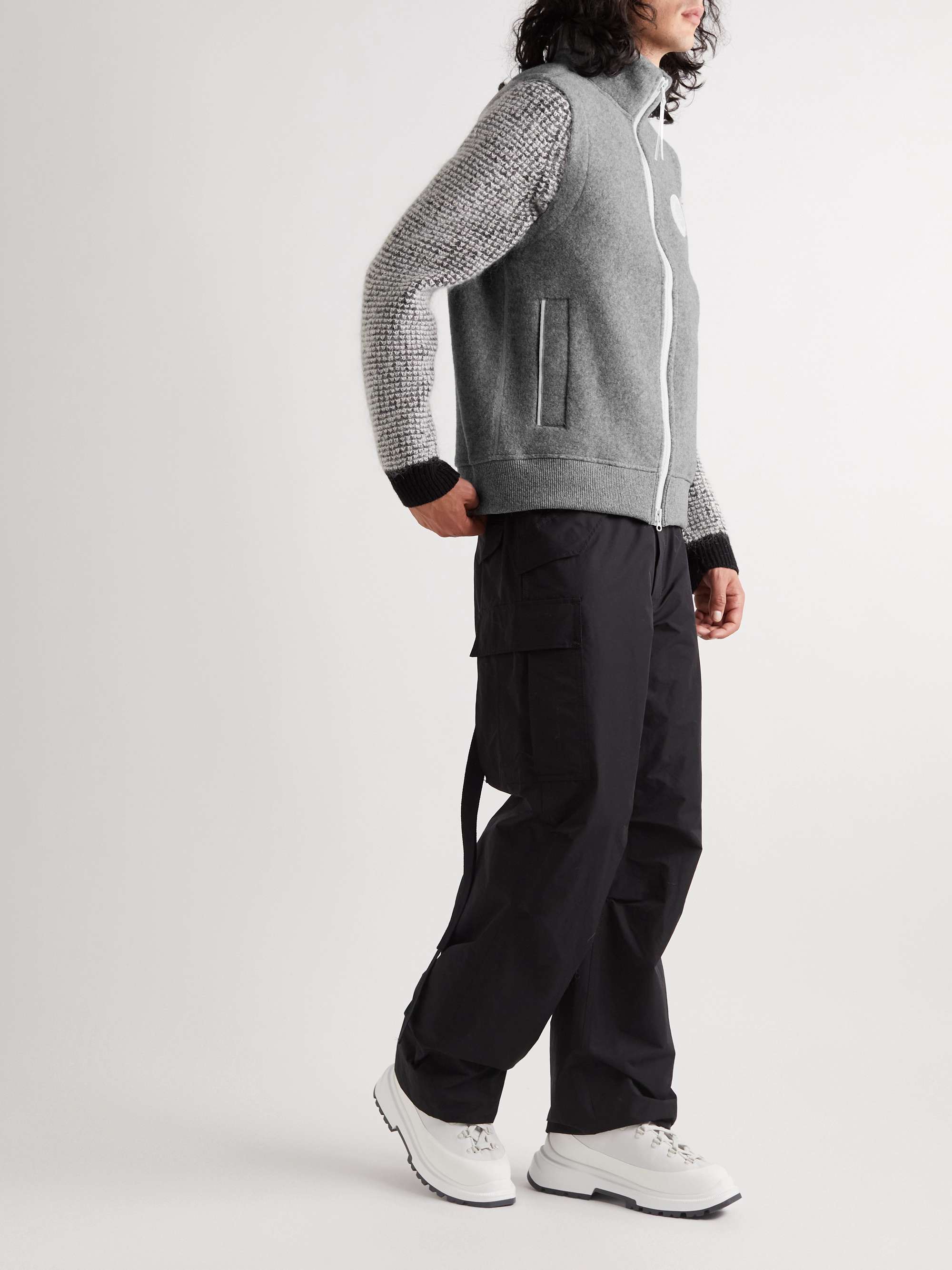 CANADA GOOSE Mersey Logo-Appliquéd Recycled Wool-Blend Fleece Gilet