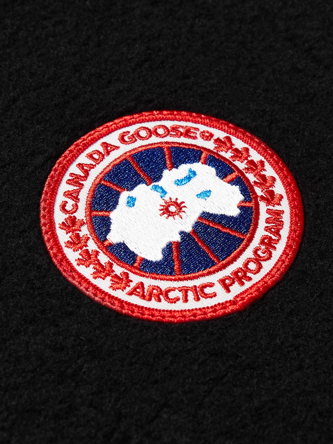 Shop Canada Goose Mersey Logo-appliquéd Recycled Wool-blend Fleece Gilet In Black