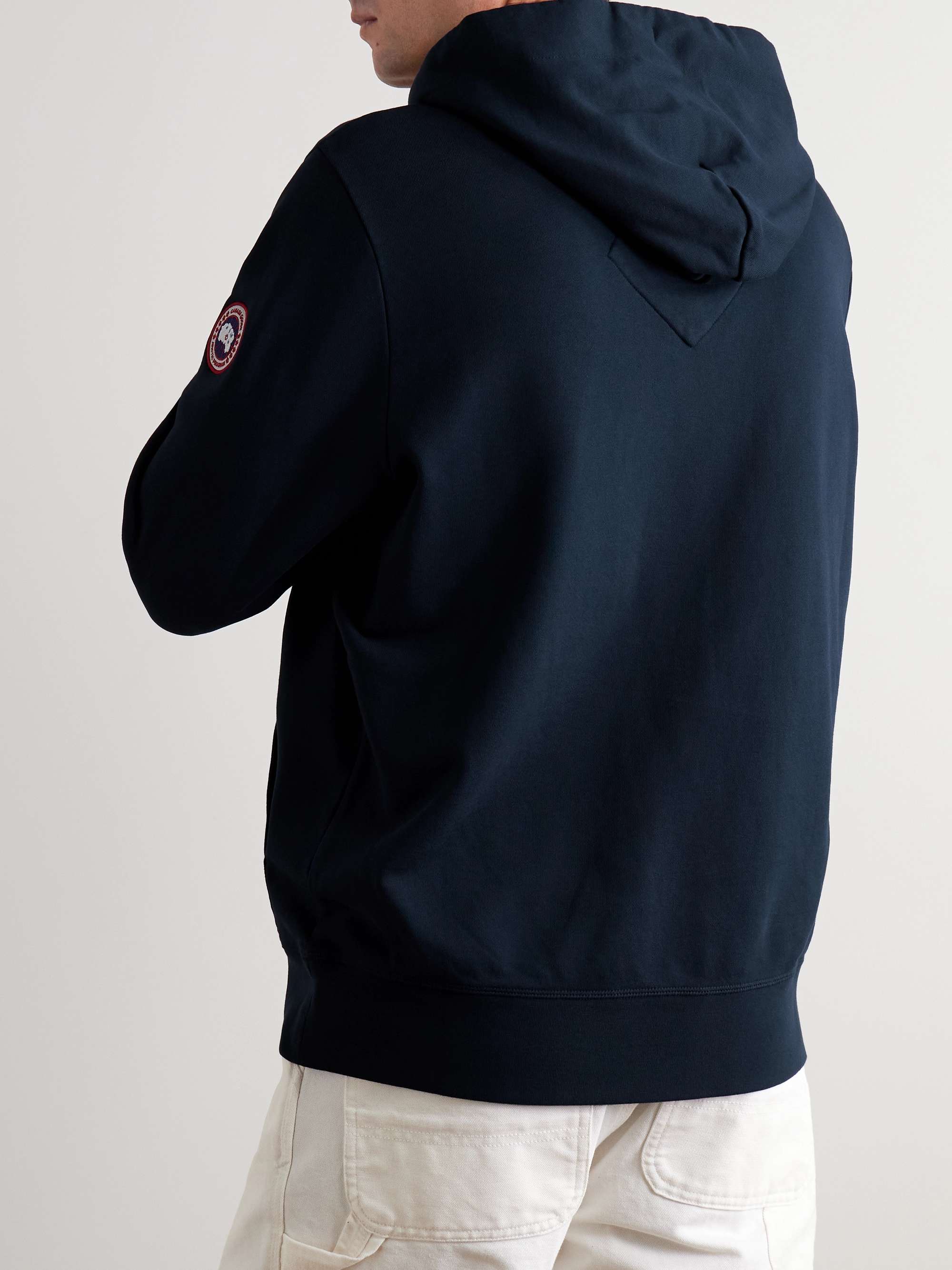 CANADA GOOSE Huron Logo-Appliquéd Organic Cotton-Jersey Hoodie