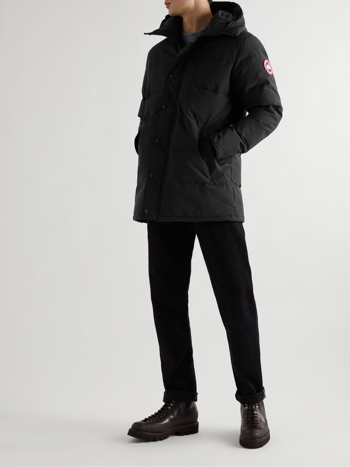 Shop Canada Goose Carson Quilted Shell Hooded Down Parka In Black