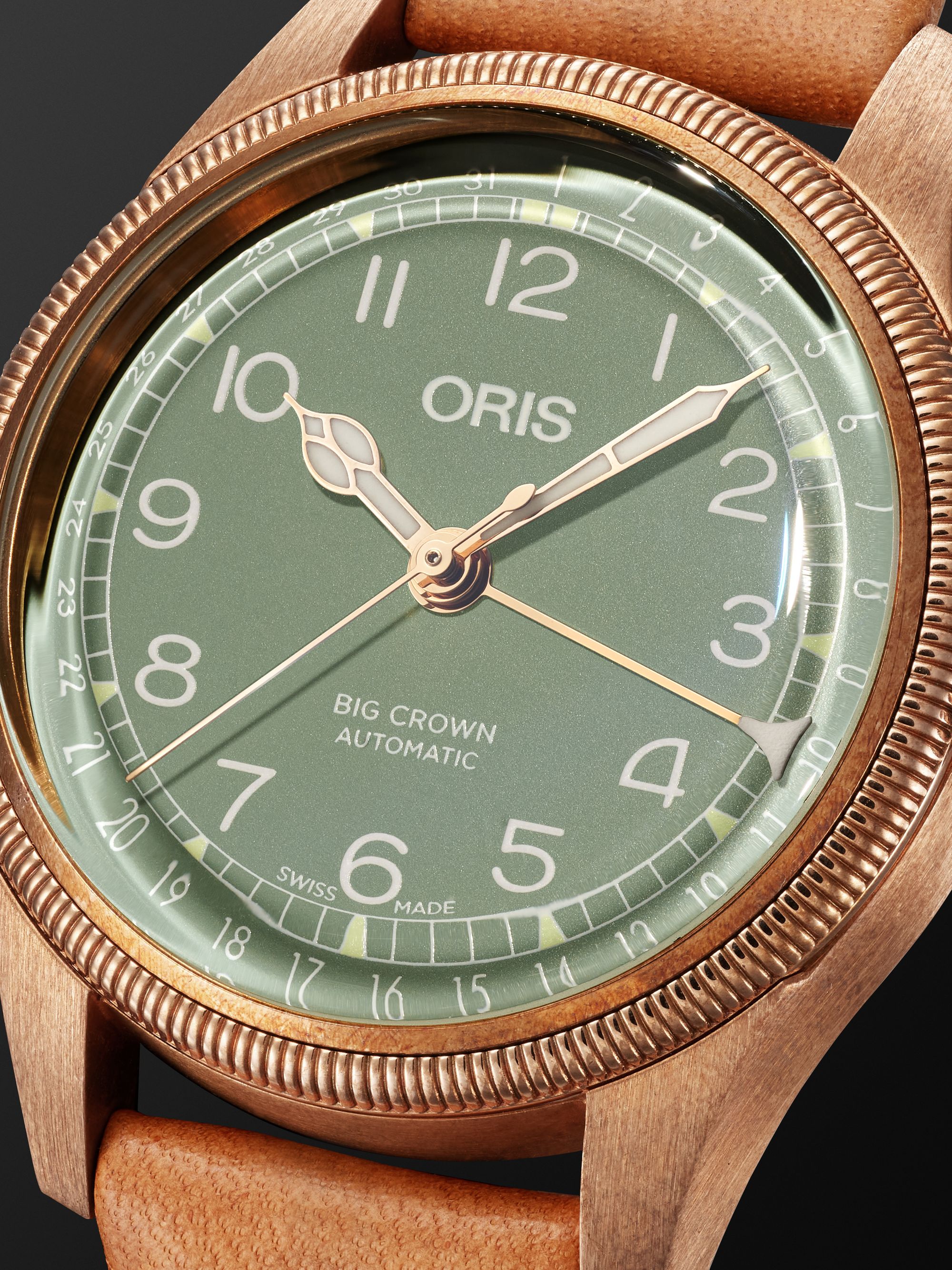 ORIS Big Crown Pointer Date Automatic 36mm Bronze and Leather Watch, Ref. No. 01 754 7749 3167-07 5 17 66BR