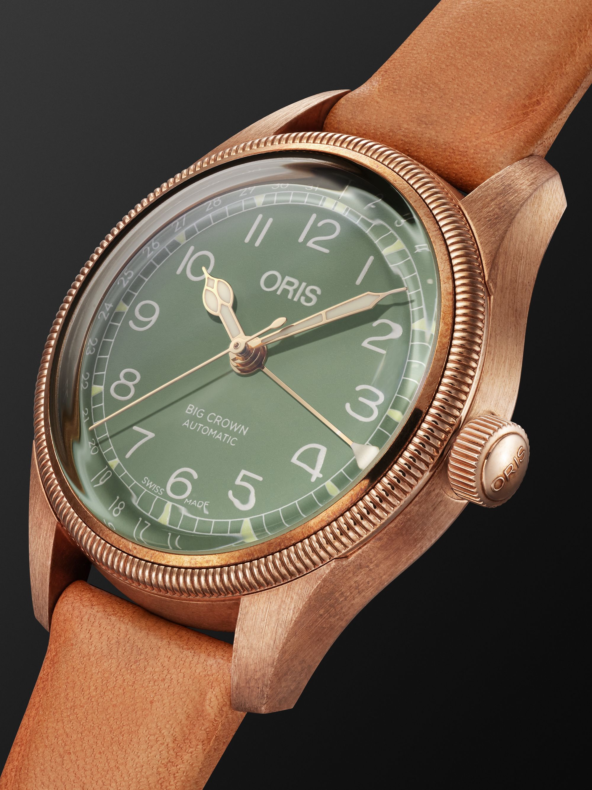 ORIS Big Crown Pointer Date Automatic 36mm Bronze and Leather Watch, Ref. No. 01 754 7749 3167-07 5 17 66BR
