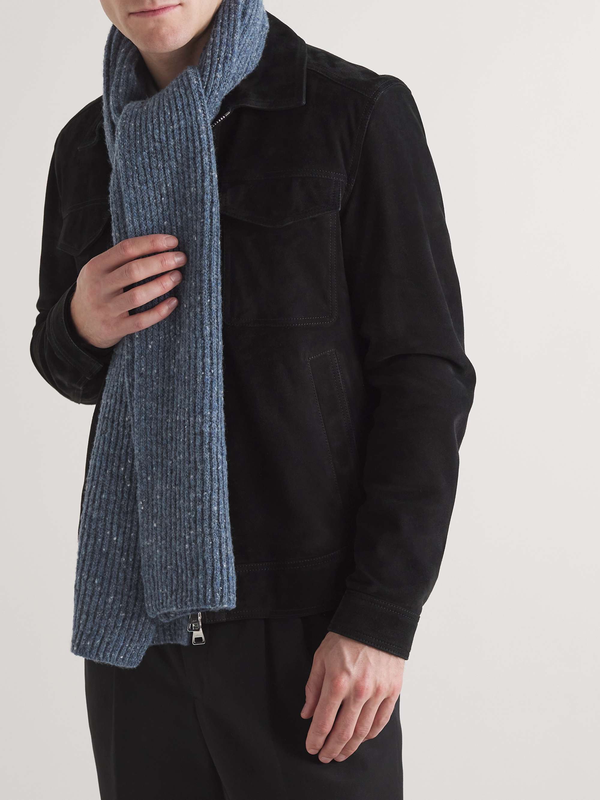 MR P. Ribbed Donegal Wool Scarf