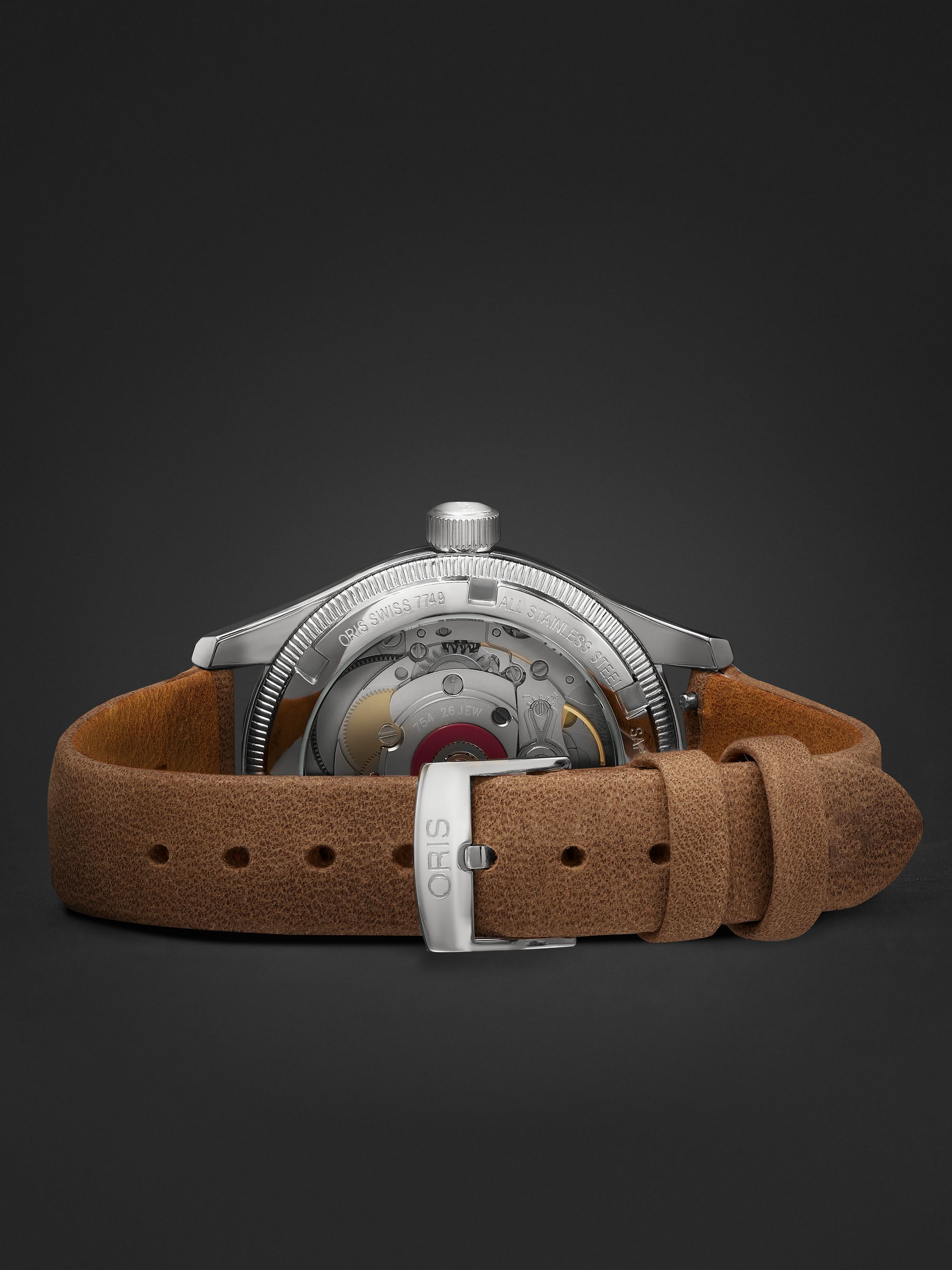ORIS Big Crown Pointer Date Automatic 36mm Stainless Steel and Leather Watch, Ref. No. 01 754 7749 4067-07 5 17 68