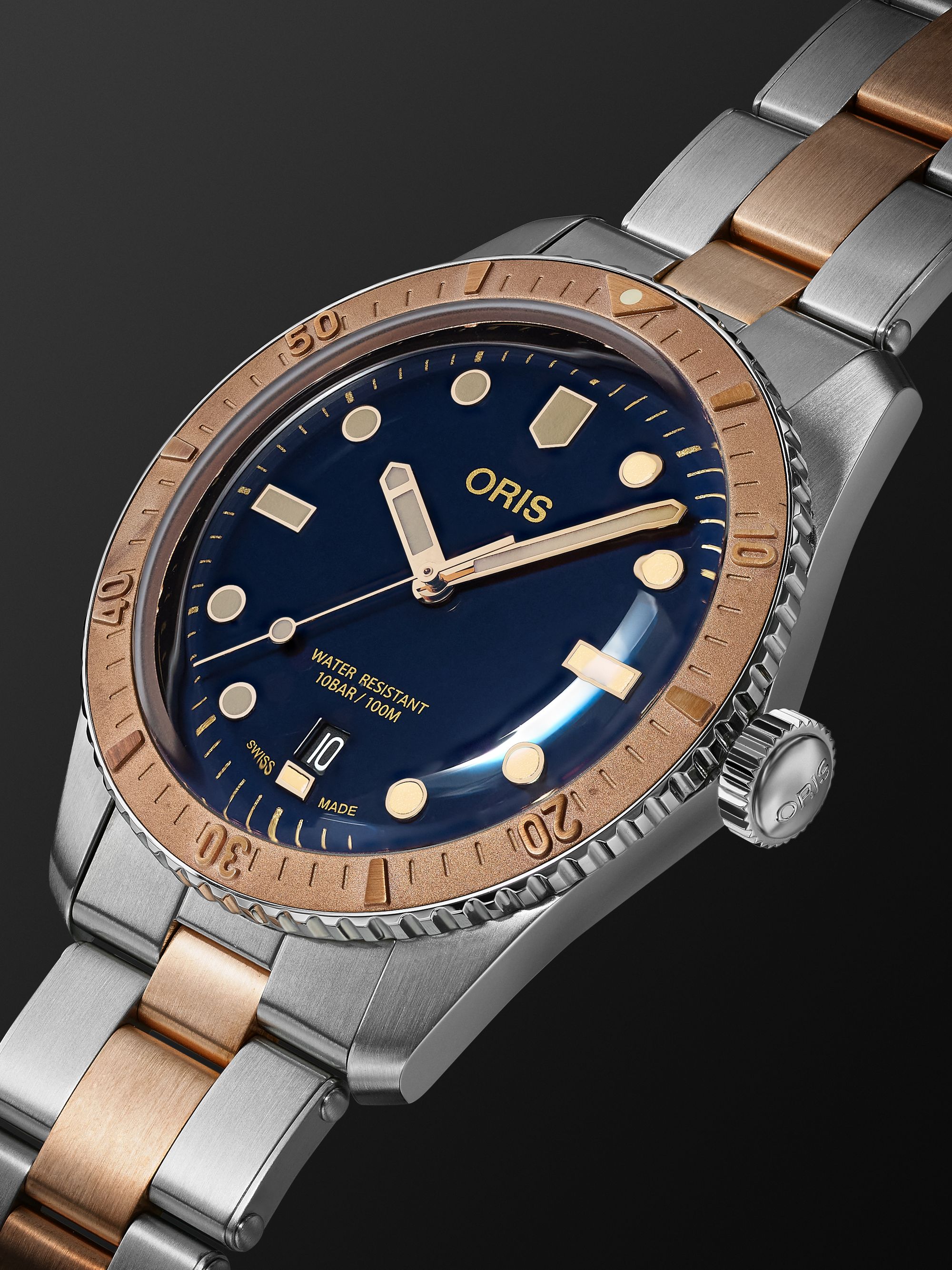 ORIS Divers Sixty-Five Automatic 40mm Stainless Steel and Bronze Watch, Ref. No. 01 733 7707 4355-07 8 20 17