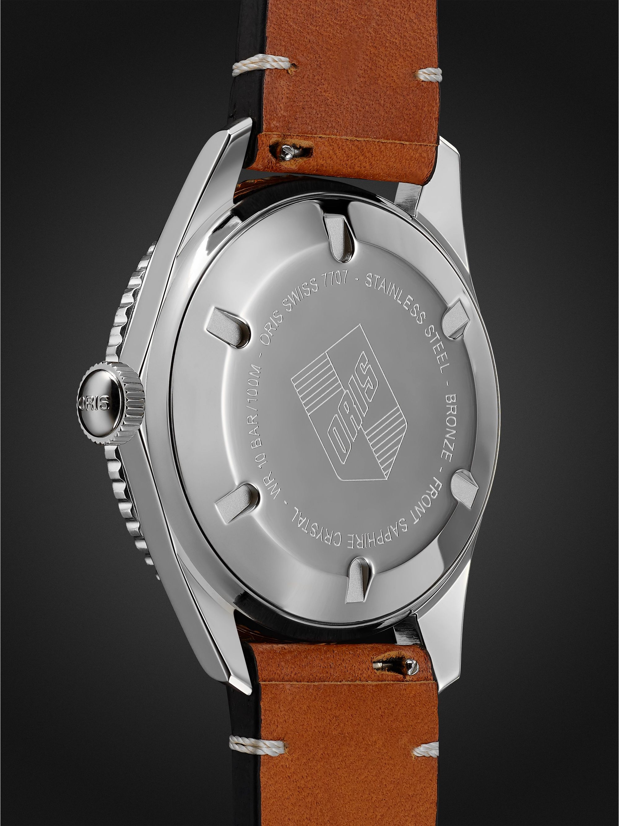 ORIS Divers Sixty-Five Date Automatic 40mm Stainless Steel and Leather Watch, Ref. No. 01 733 7707 4055-07 5 20 45