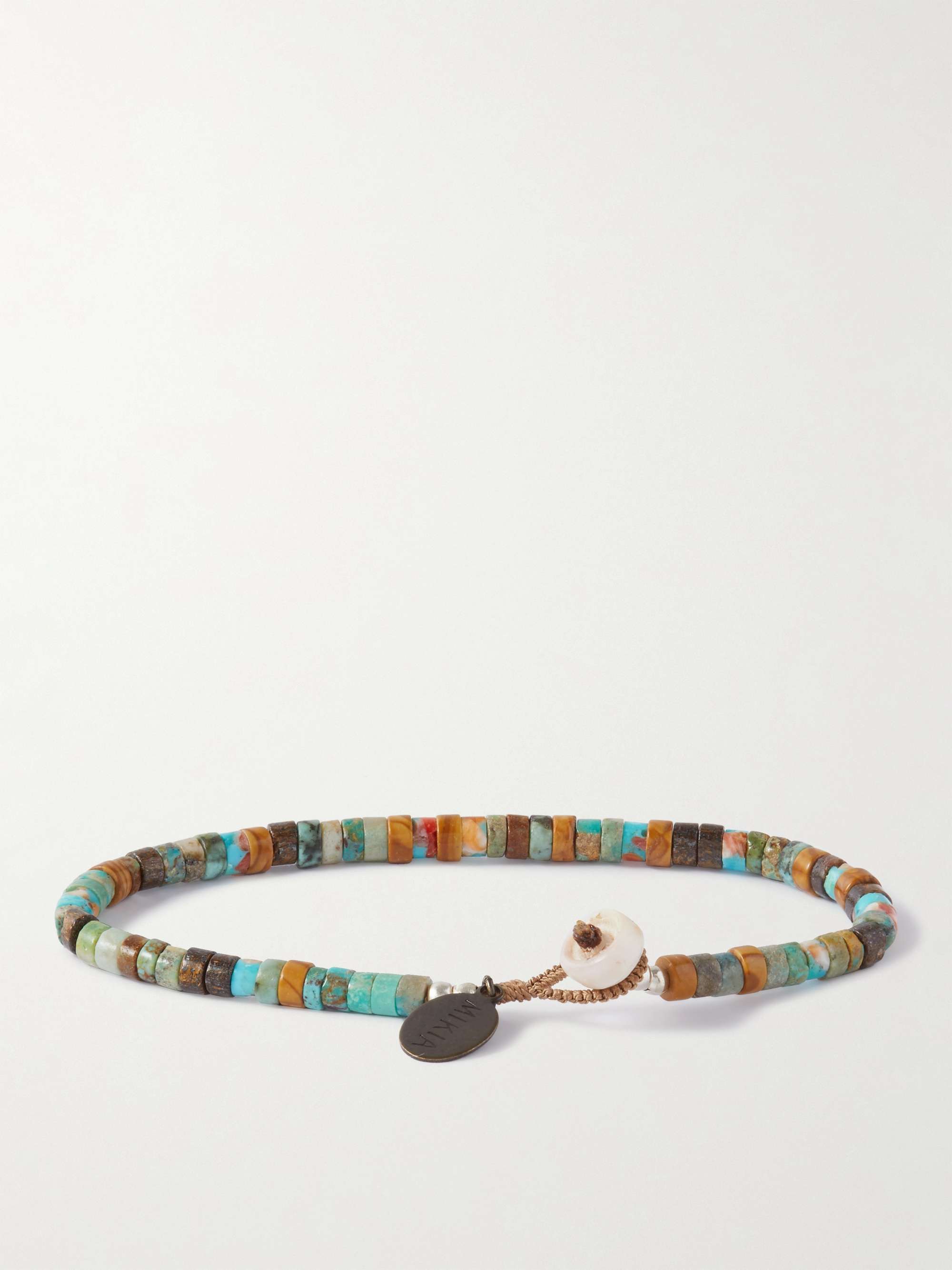 MIKIA Multi-Stone and Silver Beaded Bracelet