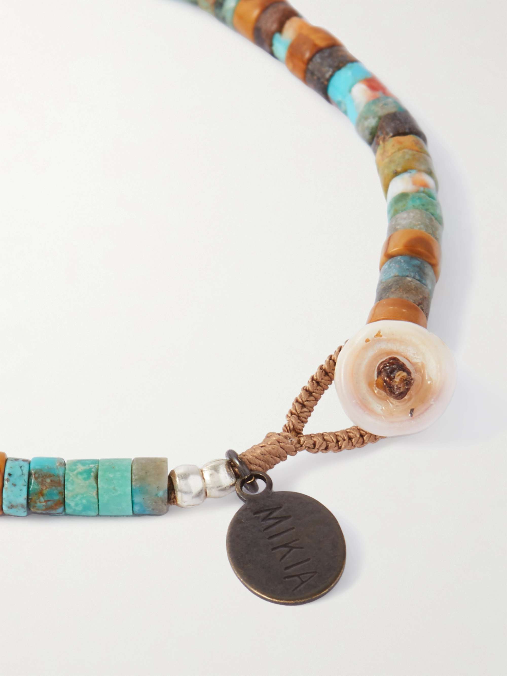 MIKIA Multi-Stone and Silver Beaded Bracelet