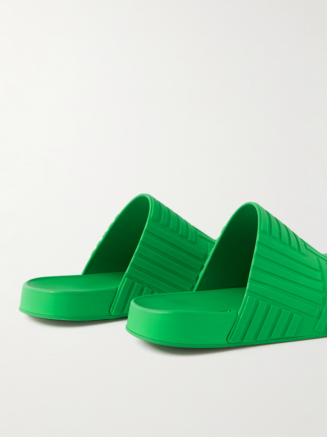 Shop Bottega Veneta Embossed Rubber Clogs In Green