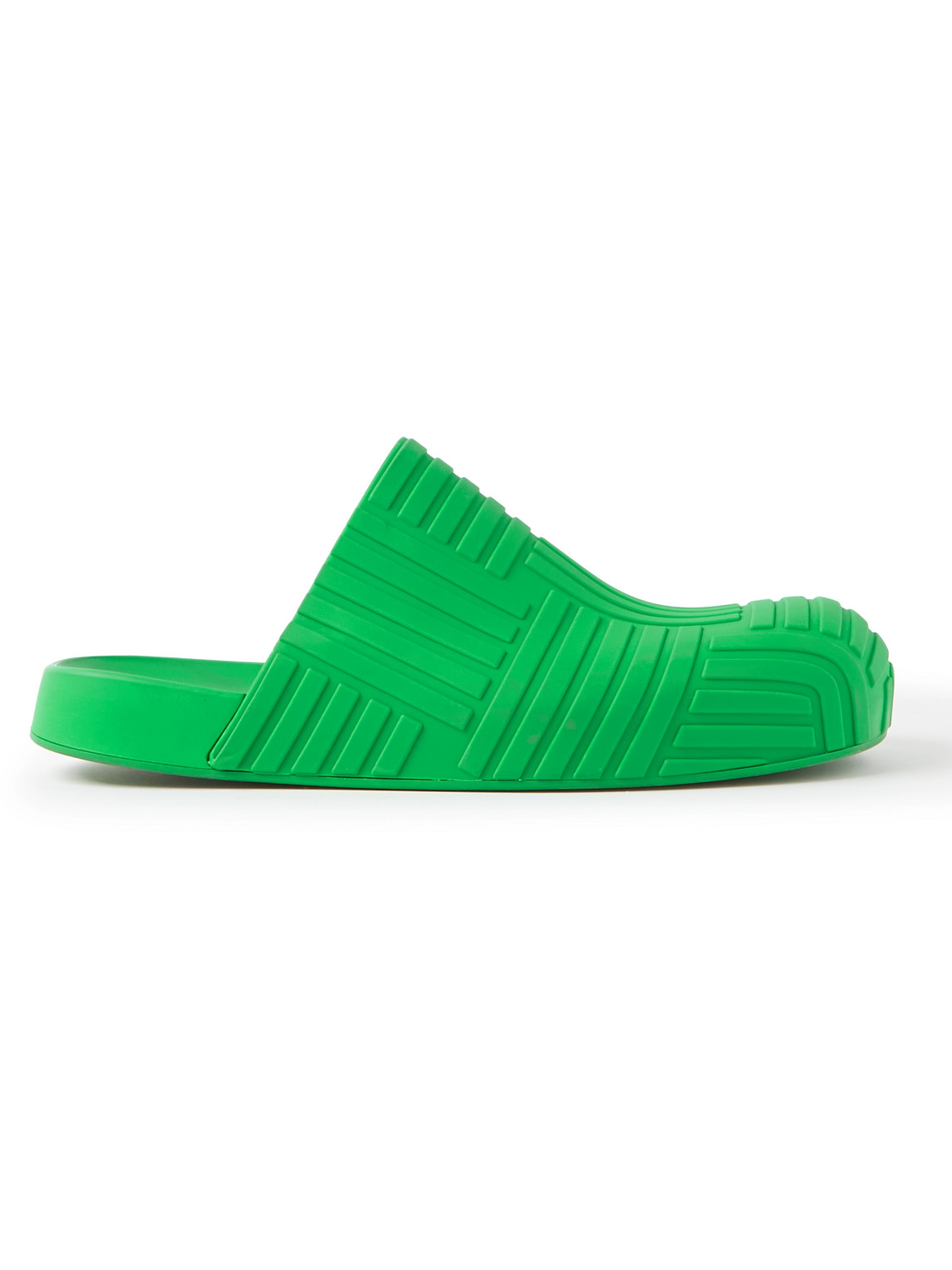 Shop Bottega Veneta Embossed Rubber Clogs In Green