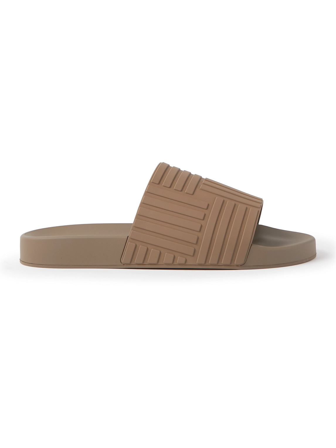 Bottega Veneta Carpet Embossed Rubber Slides In Brown