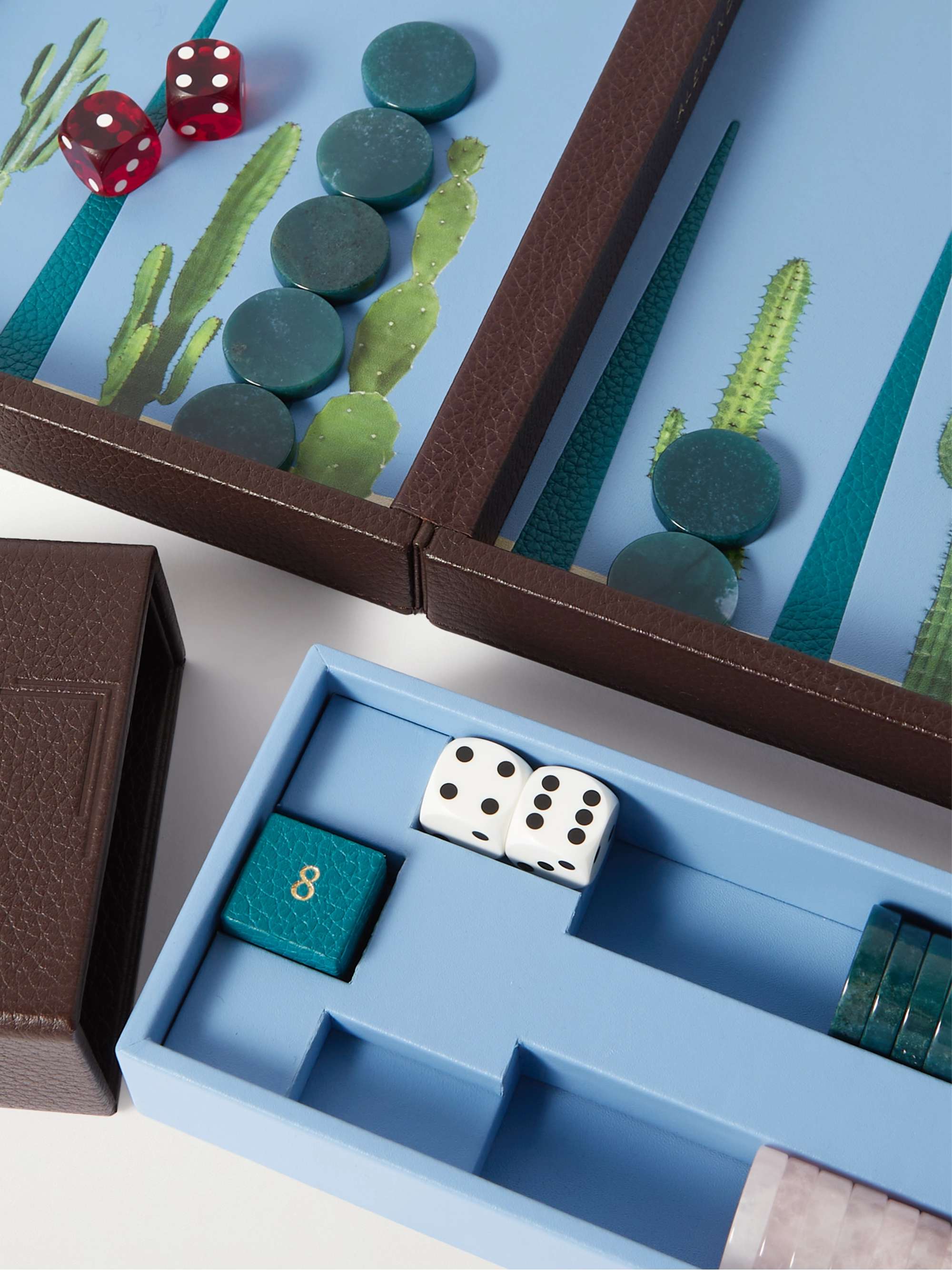 Leather on sale backgammon set
