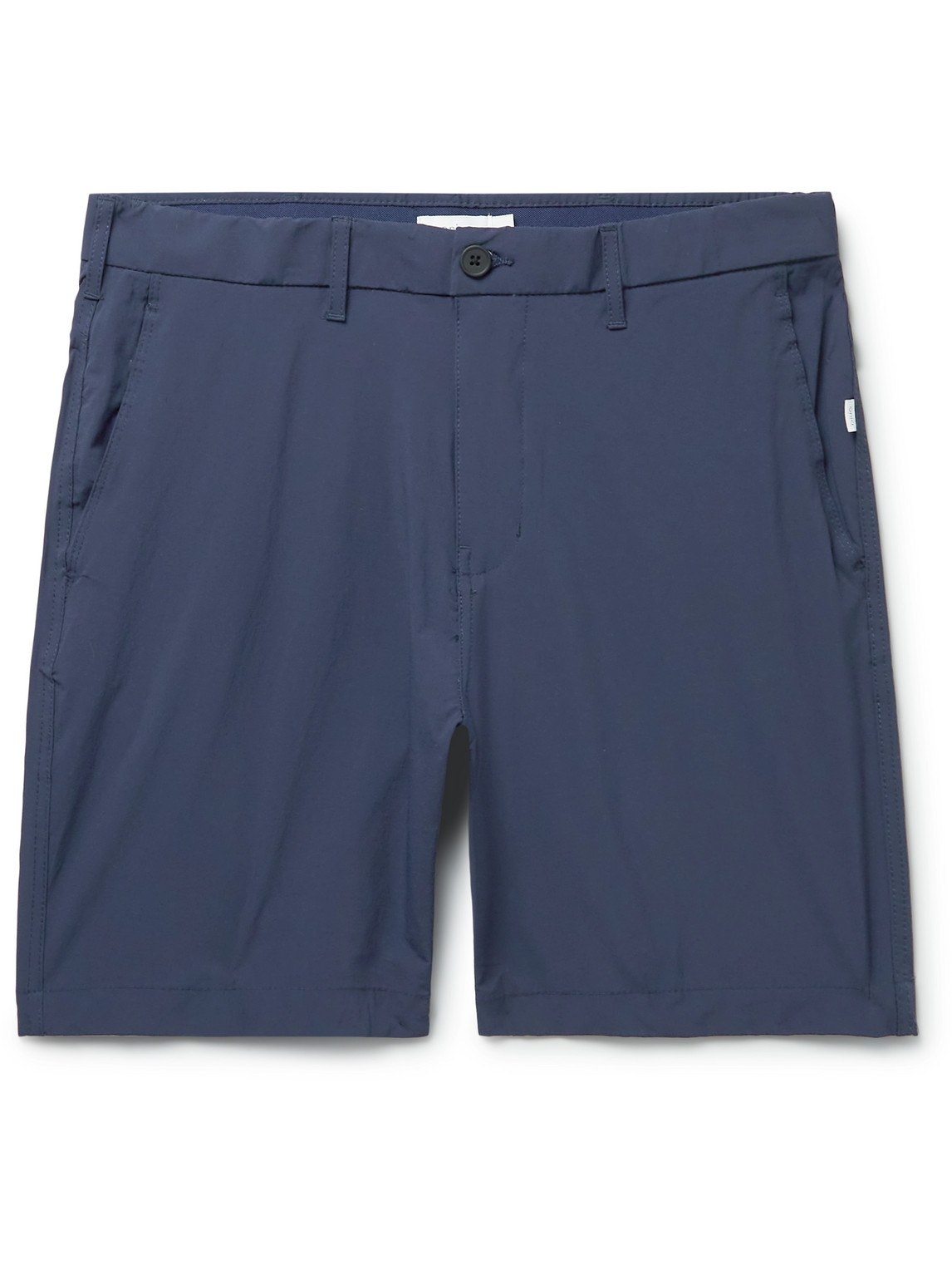 Onia Calder Nylon Blend Solid Regular Fit Swim Trunks In Blue