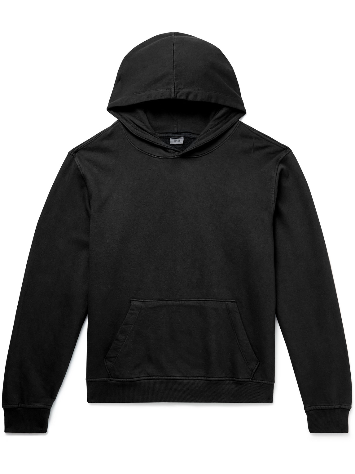 Shop Onia Garment-dyed Cotton-jersey Hoodie In Black