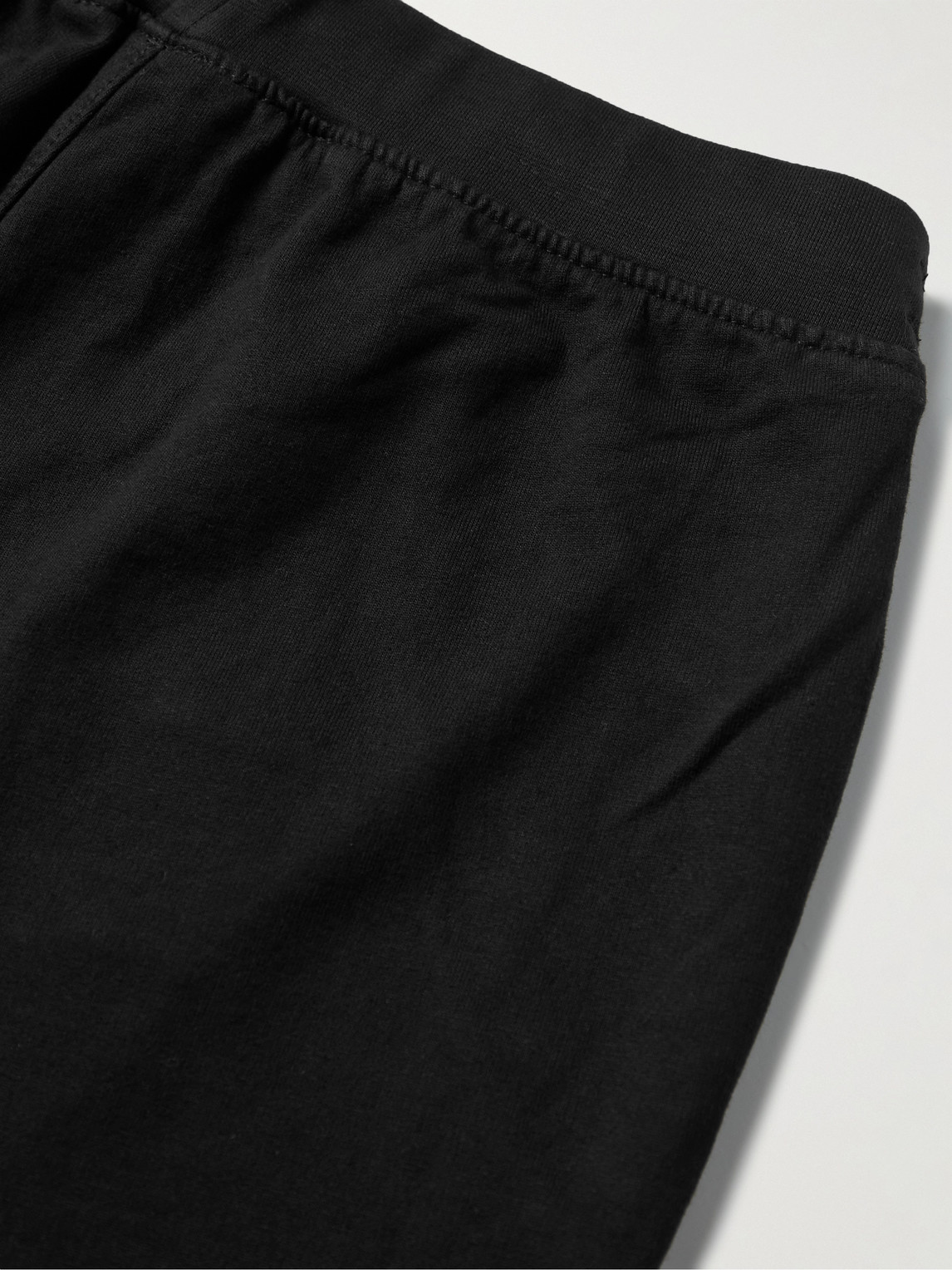 Shop Onia Slim-fit Garment-dyed Cotton-jersey Shorts In Black