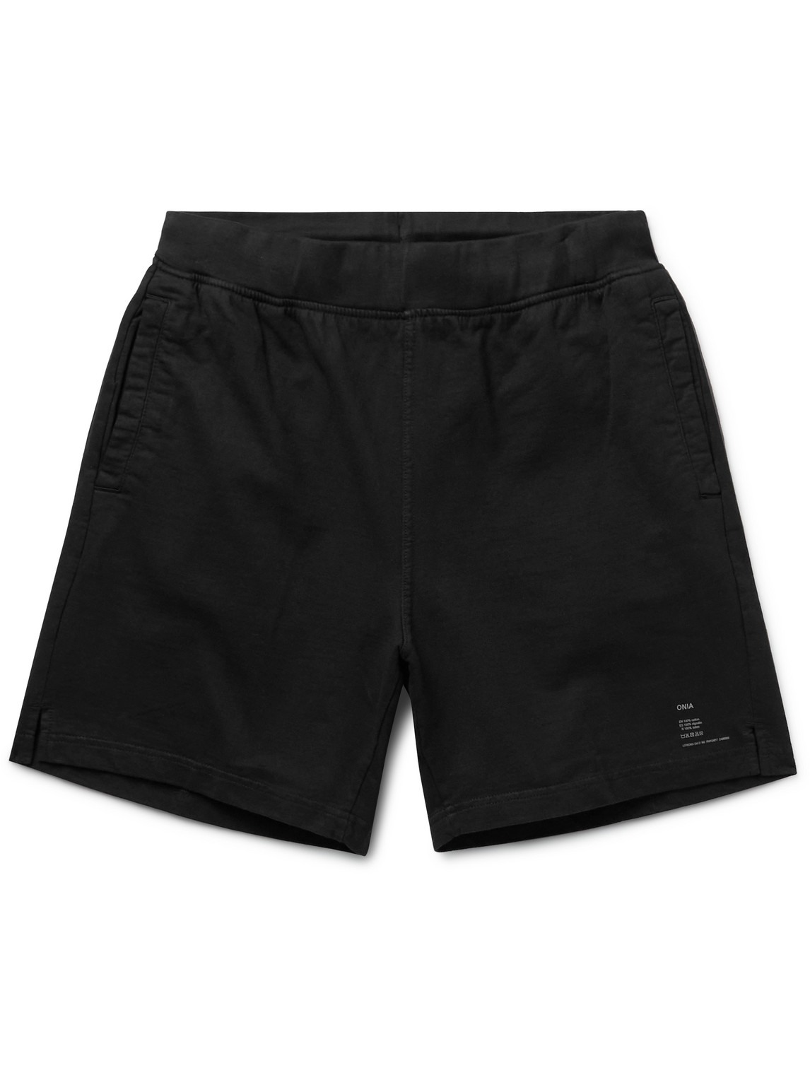 Onia Slim-fit Garment-dyed Cotton-jersey Shorts In Black