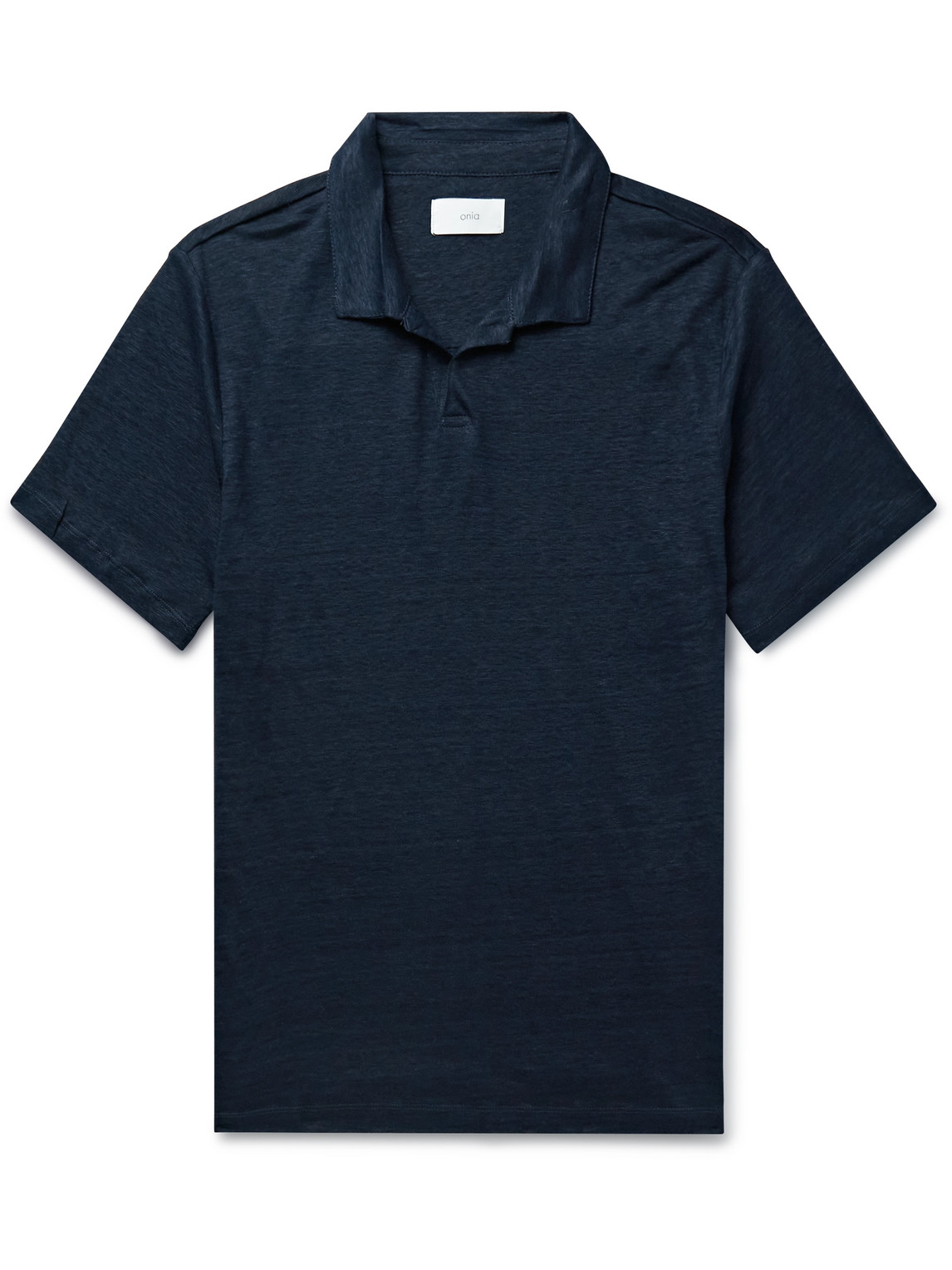 Onia Linen Polo T Shirts In Blue
