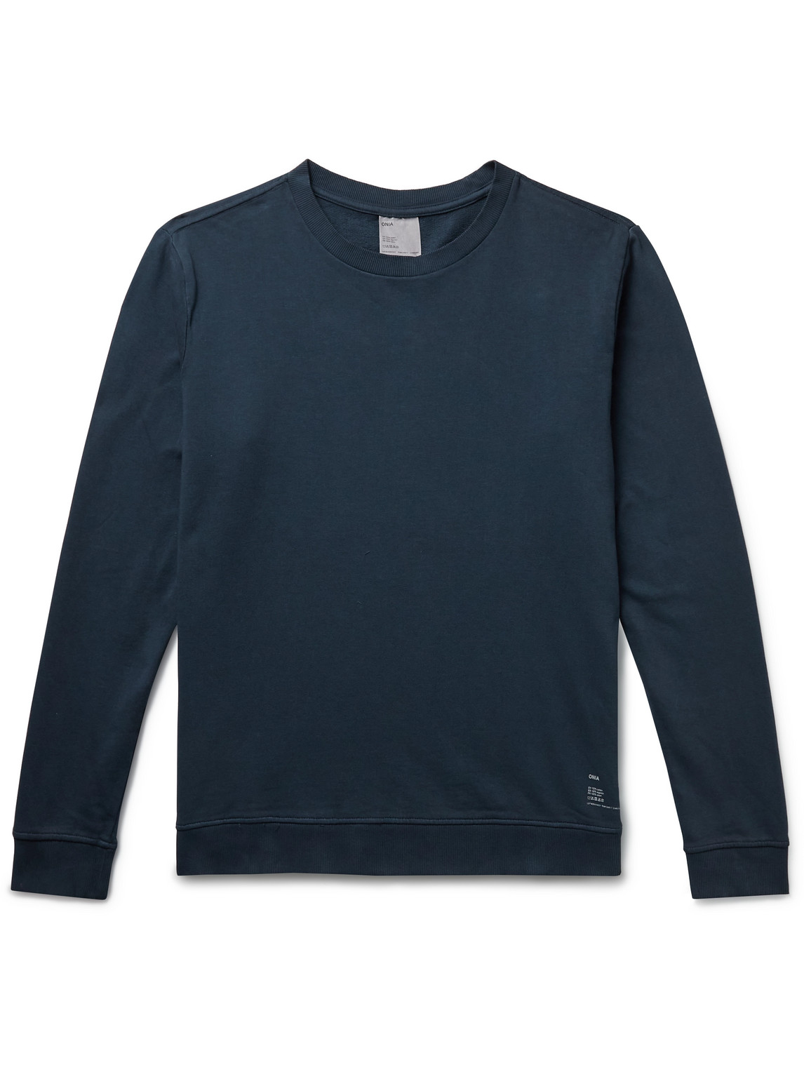Onia Garment-dyed Cotton-jersey Sweatshirt In Blue