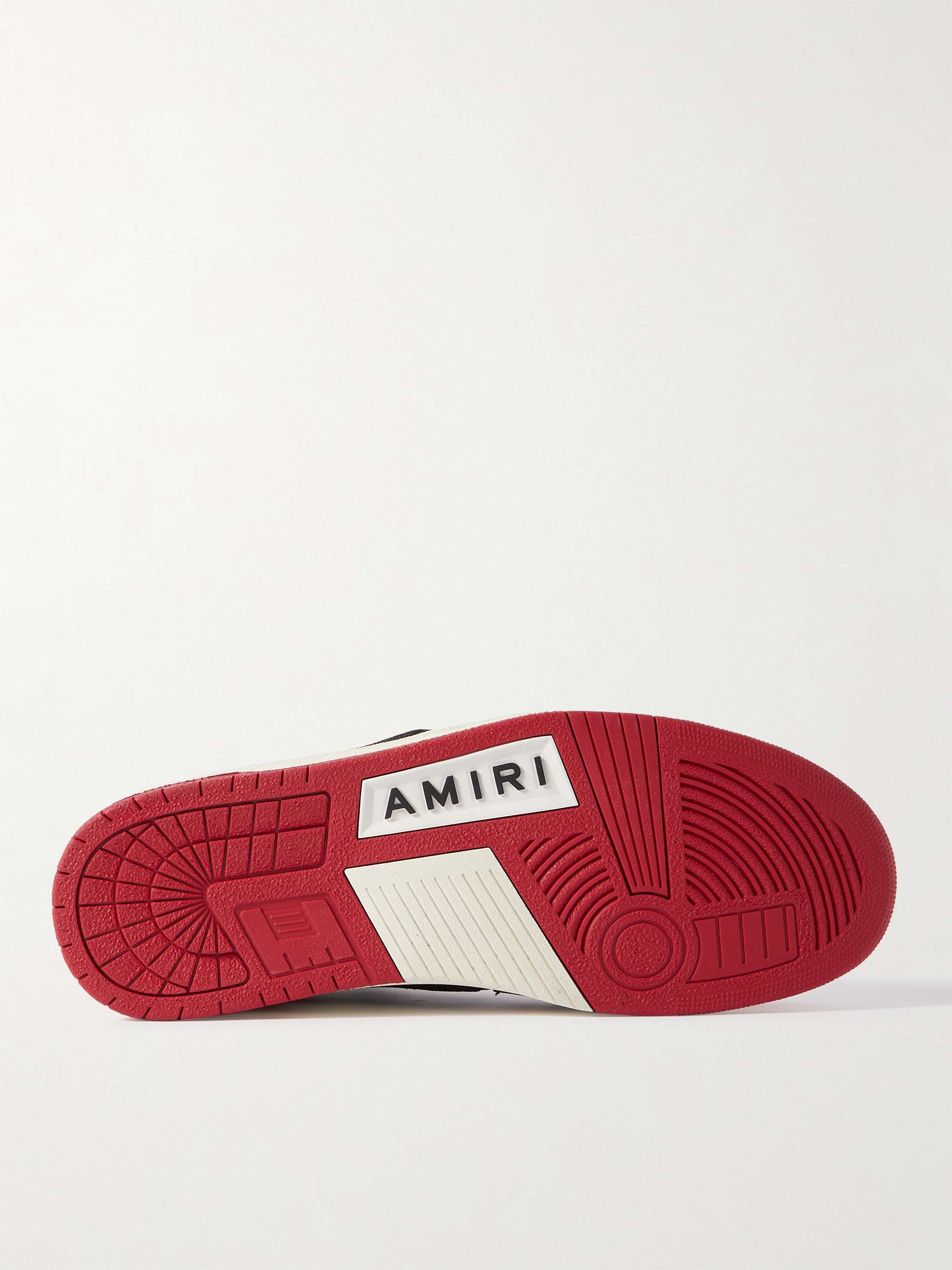 AMIRI Skel-Top Colour-Block Leather and Nubuck High-Top Sneakers
