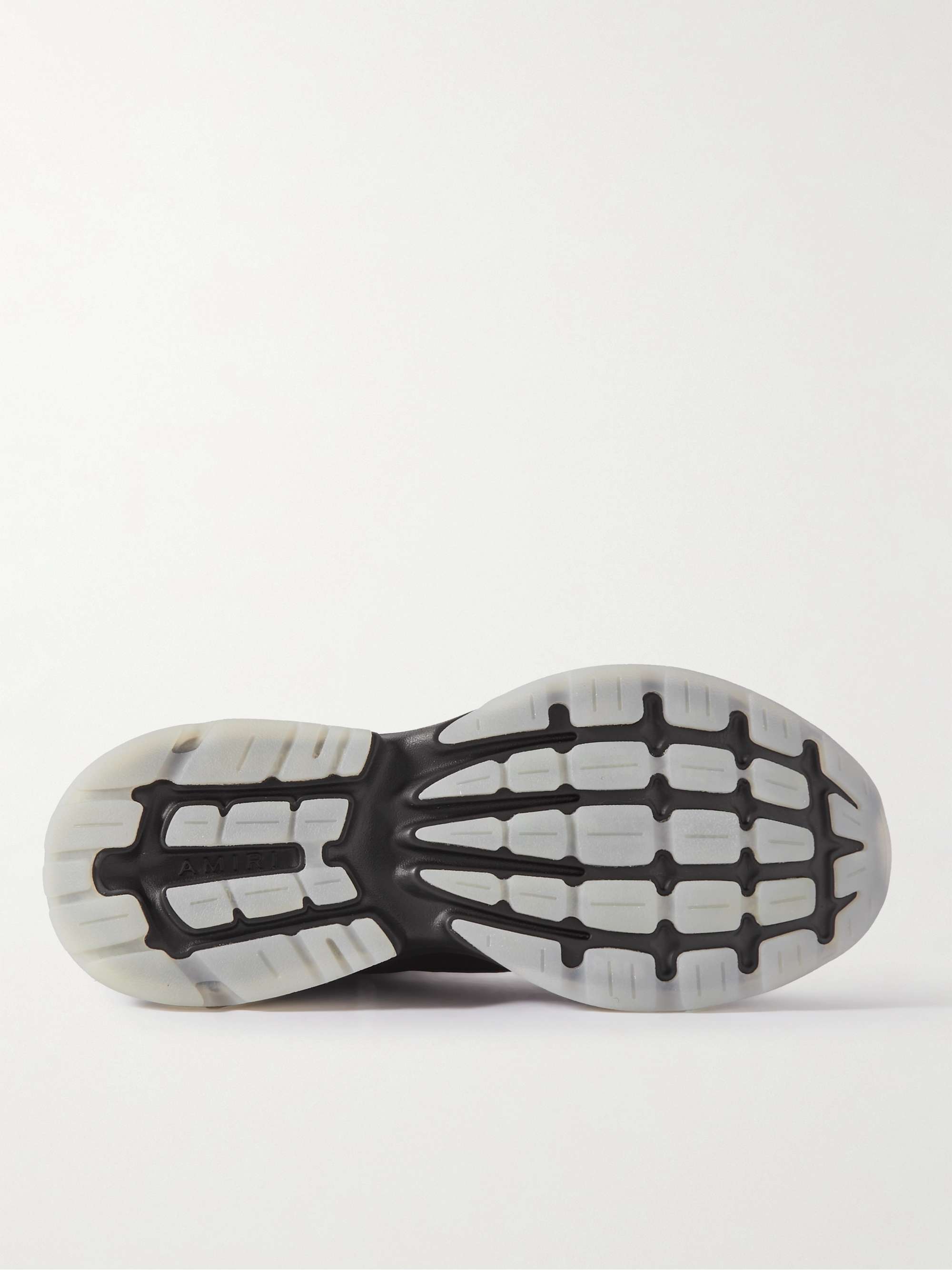 AMIRI Bone Runner Leather-Trimmed Mesh Sneakers