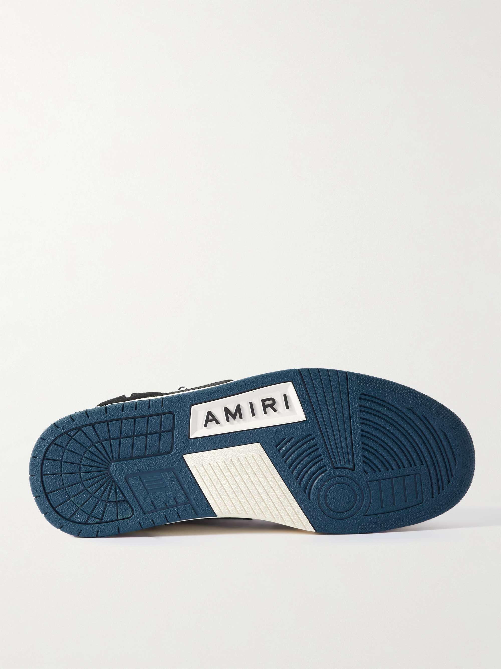 AMIRI Skel-Top Colour-Block Leather and Nubuck High-Top Sneakers