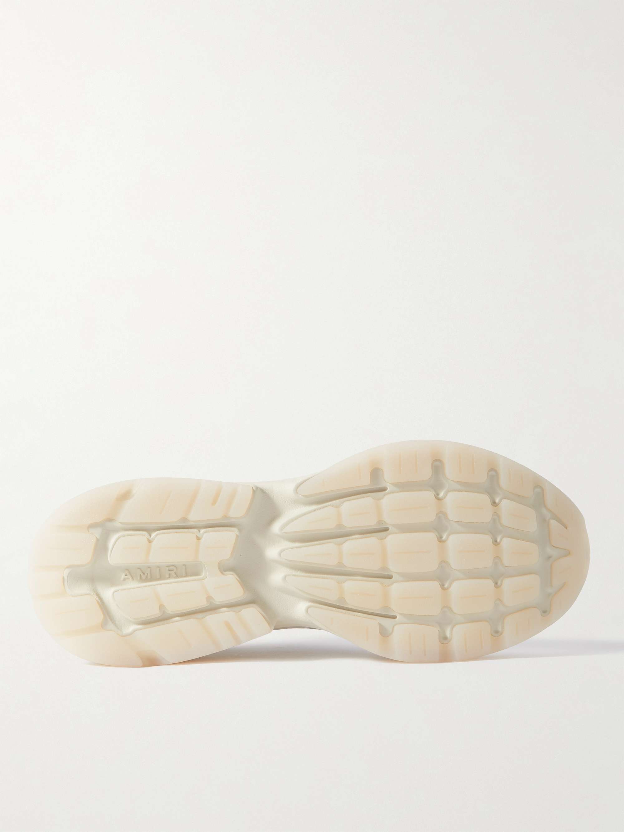 AMIRI Bone Runner Leather-Trimmed Mesh Sneakers